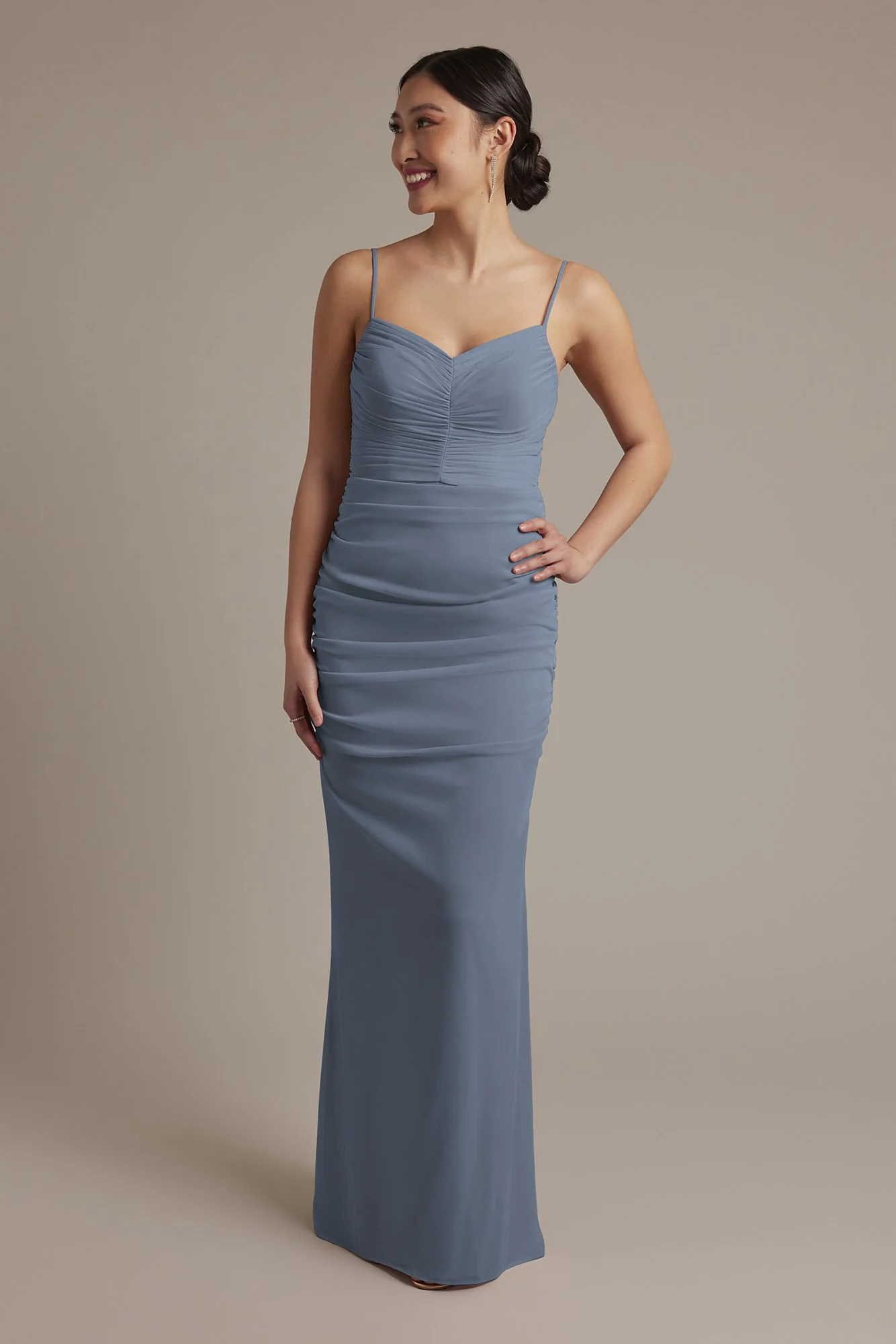 Mesh Ruched Sweetheart Dress - Image 5