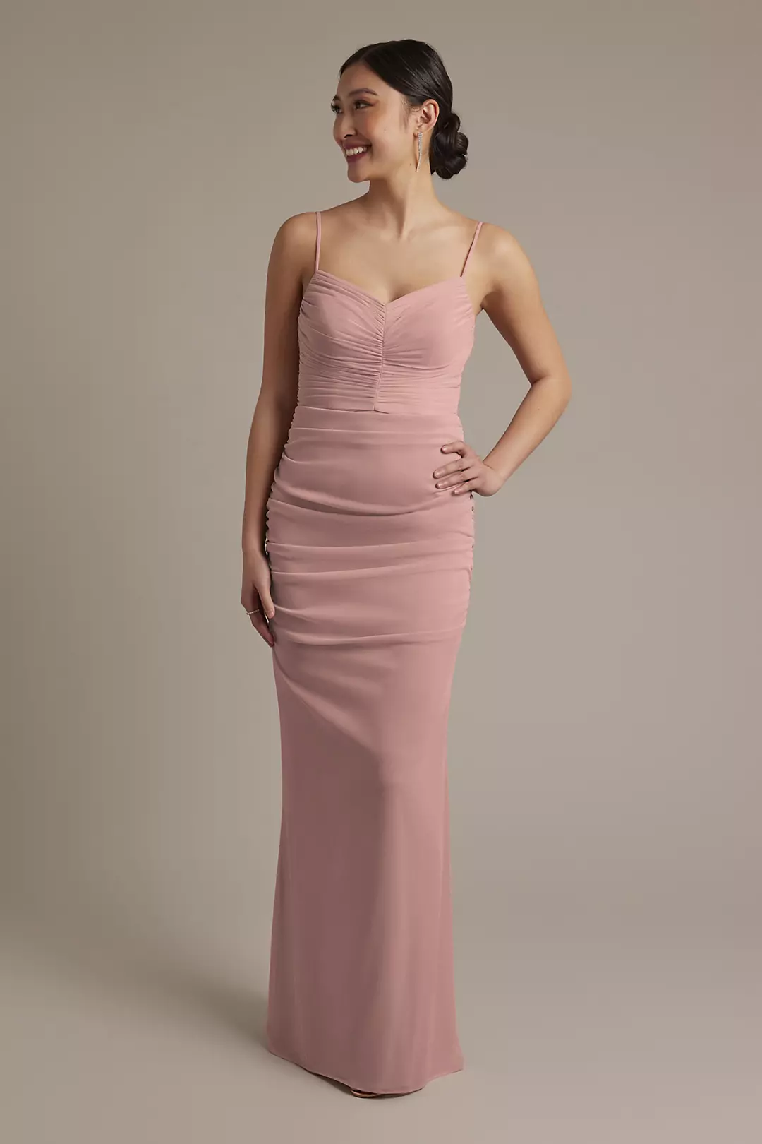Mesh Ruched Sweetheart Dress - Image 52