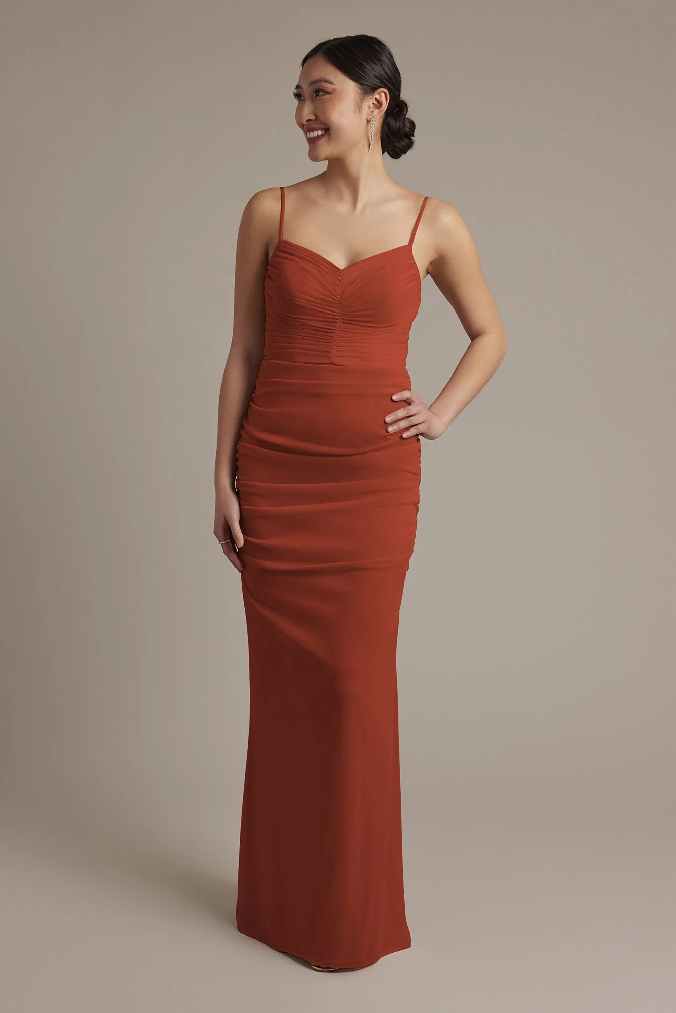 Mesh Ruched Sweetheart Dress - Image 58