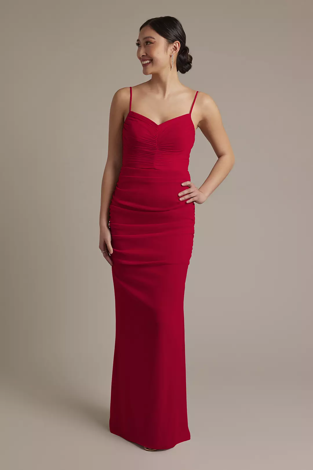 Mesh Ruched Sweetheart Dress - Image 67