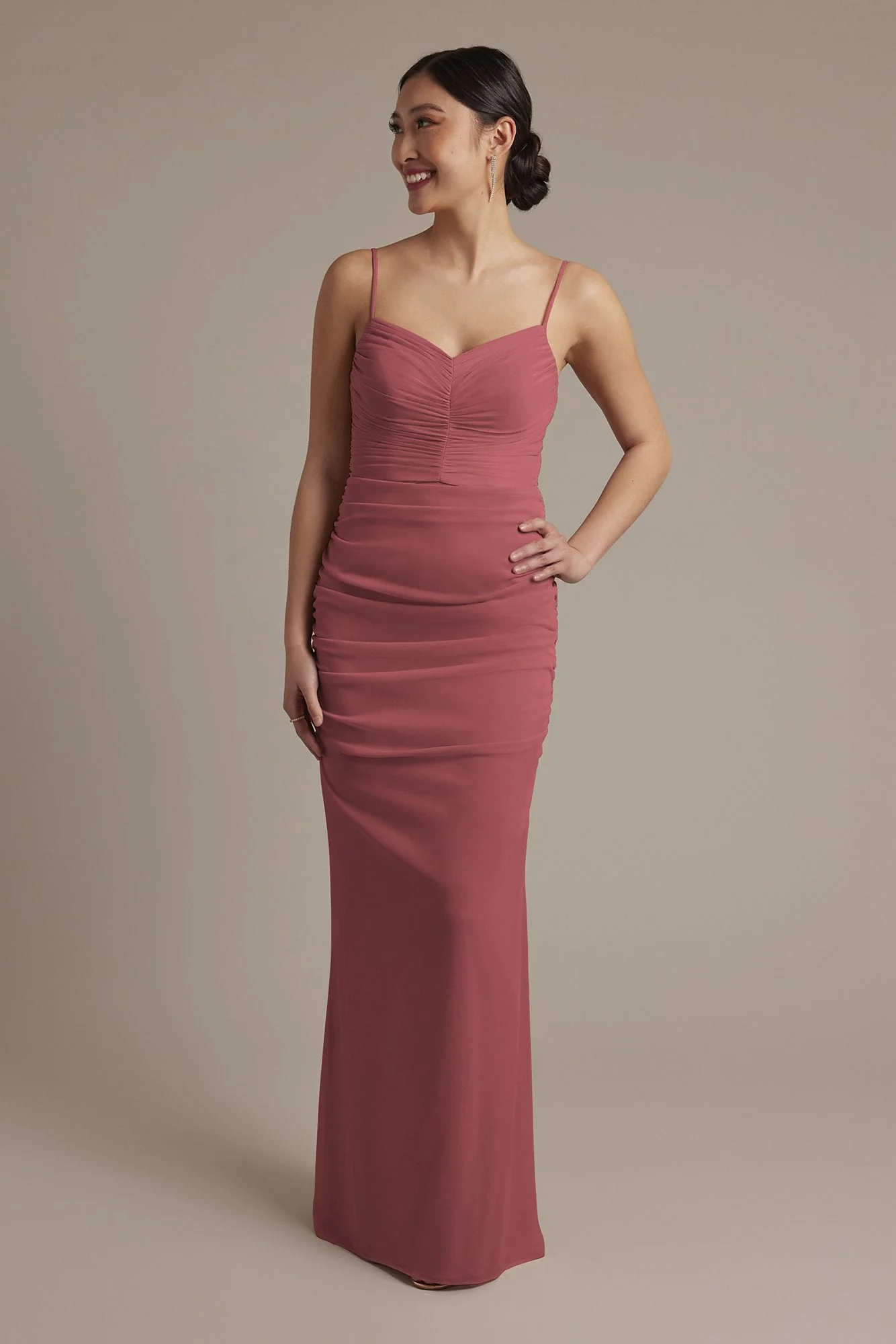 Mesh Ruched Sweetheart Dress - Image 69