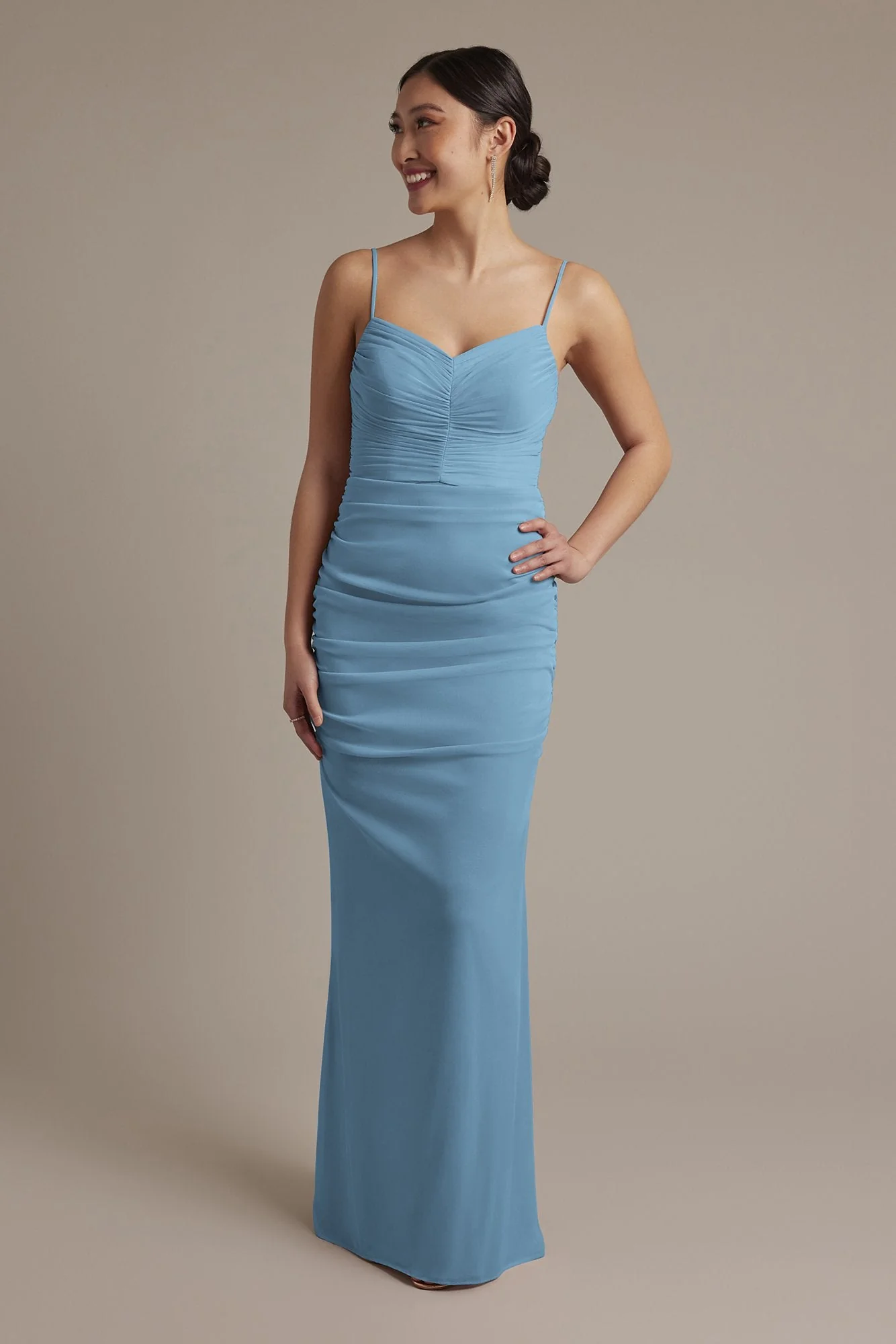 Mesh Ruched Sweetheart Dress - Image 72