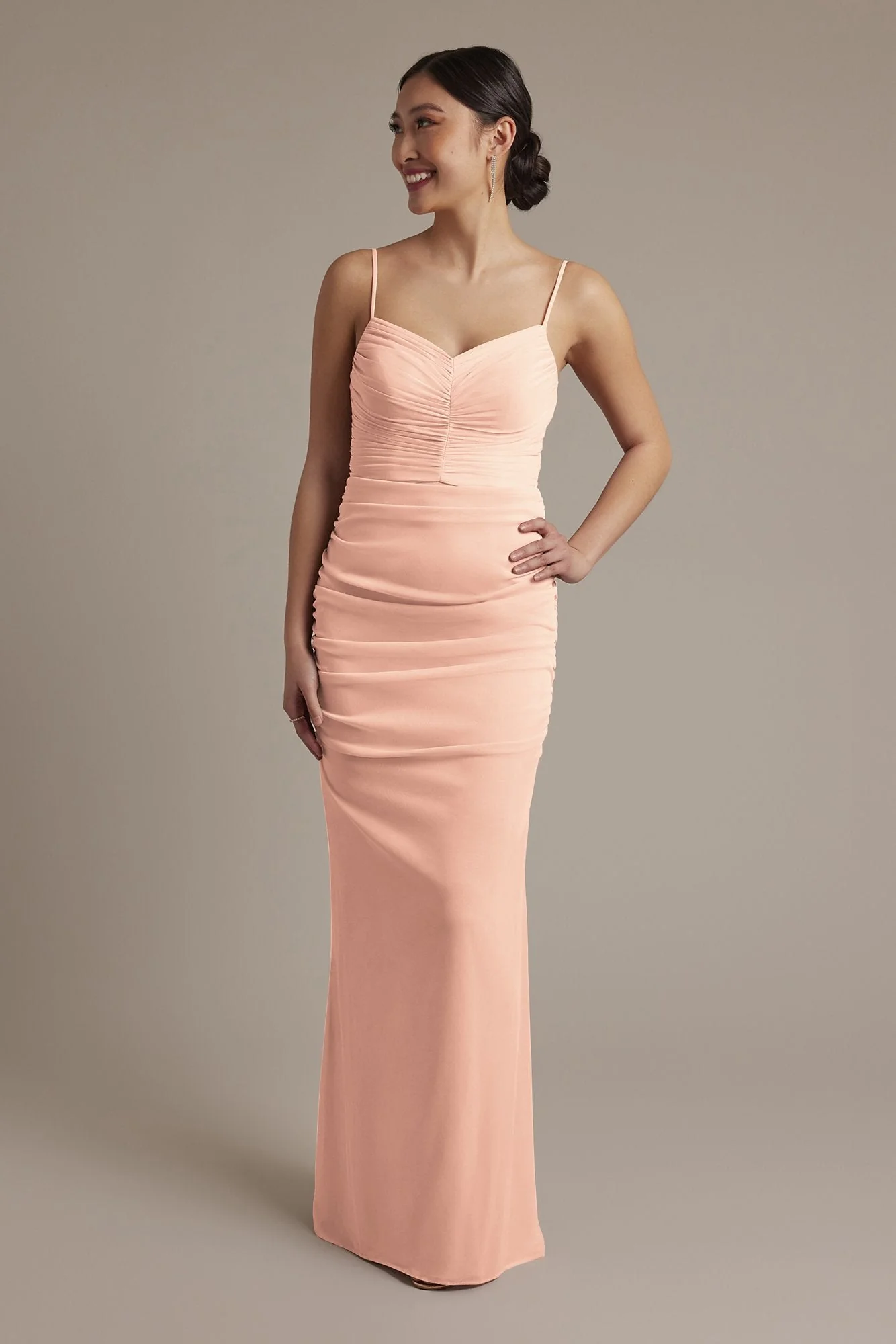 Mesh Ruched Sweetheart Dress - Image 73
