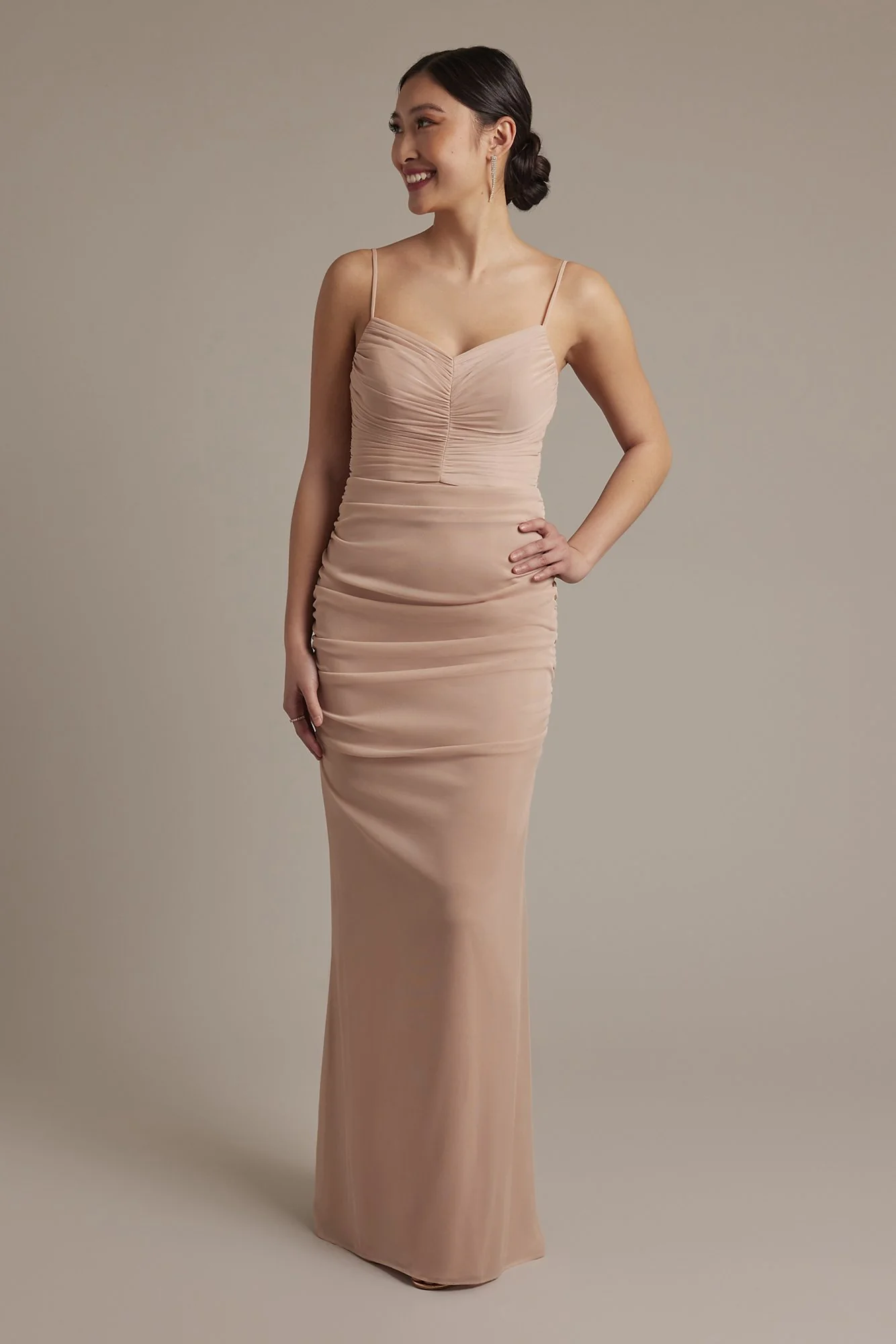 Mesh Ruched Sweetheart Dress - Image 75