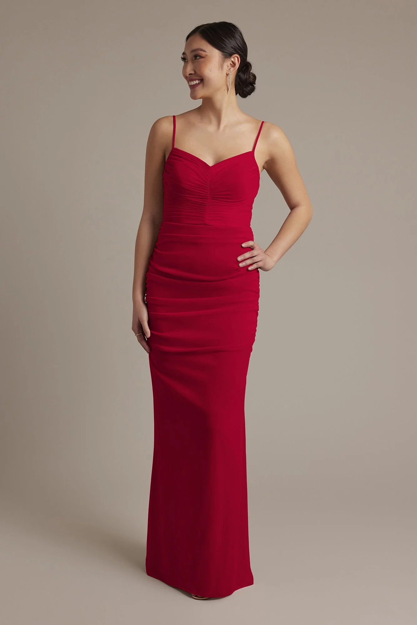 Mesh Ruched Sweetheart Dress - Image 78