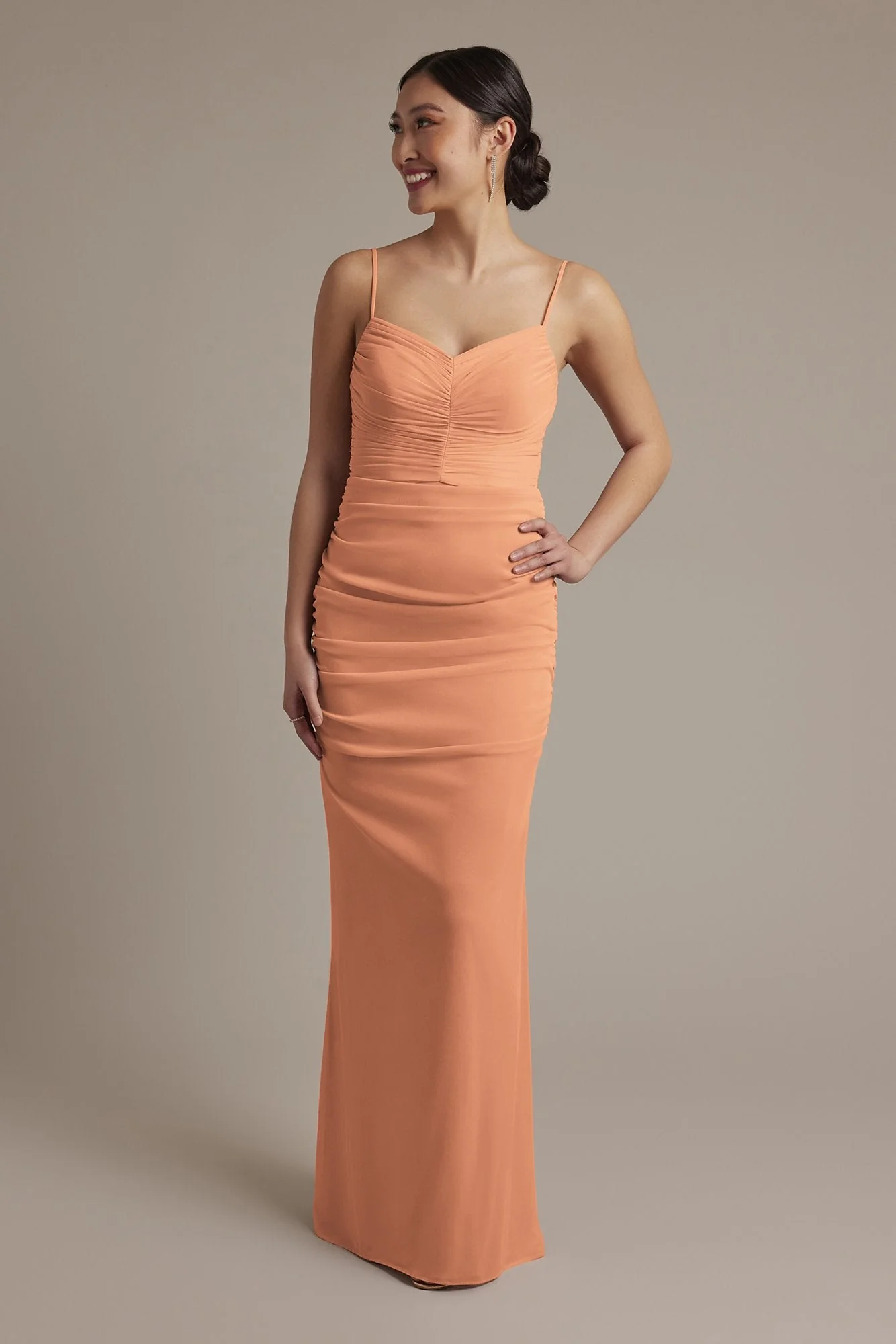 Mesh Ruched Sweetheart Dress - Image 79
