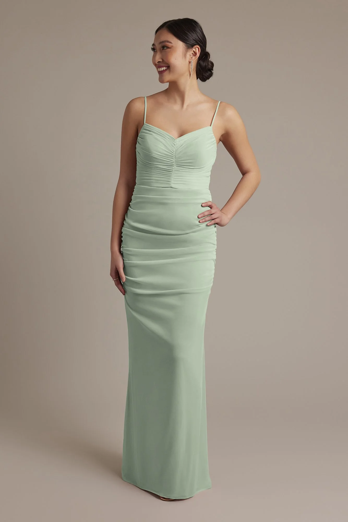 Mesh Ruched Sweetheart Dress - Image 9