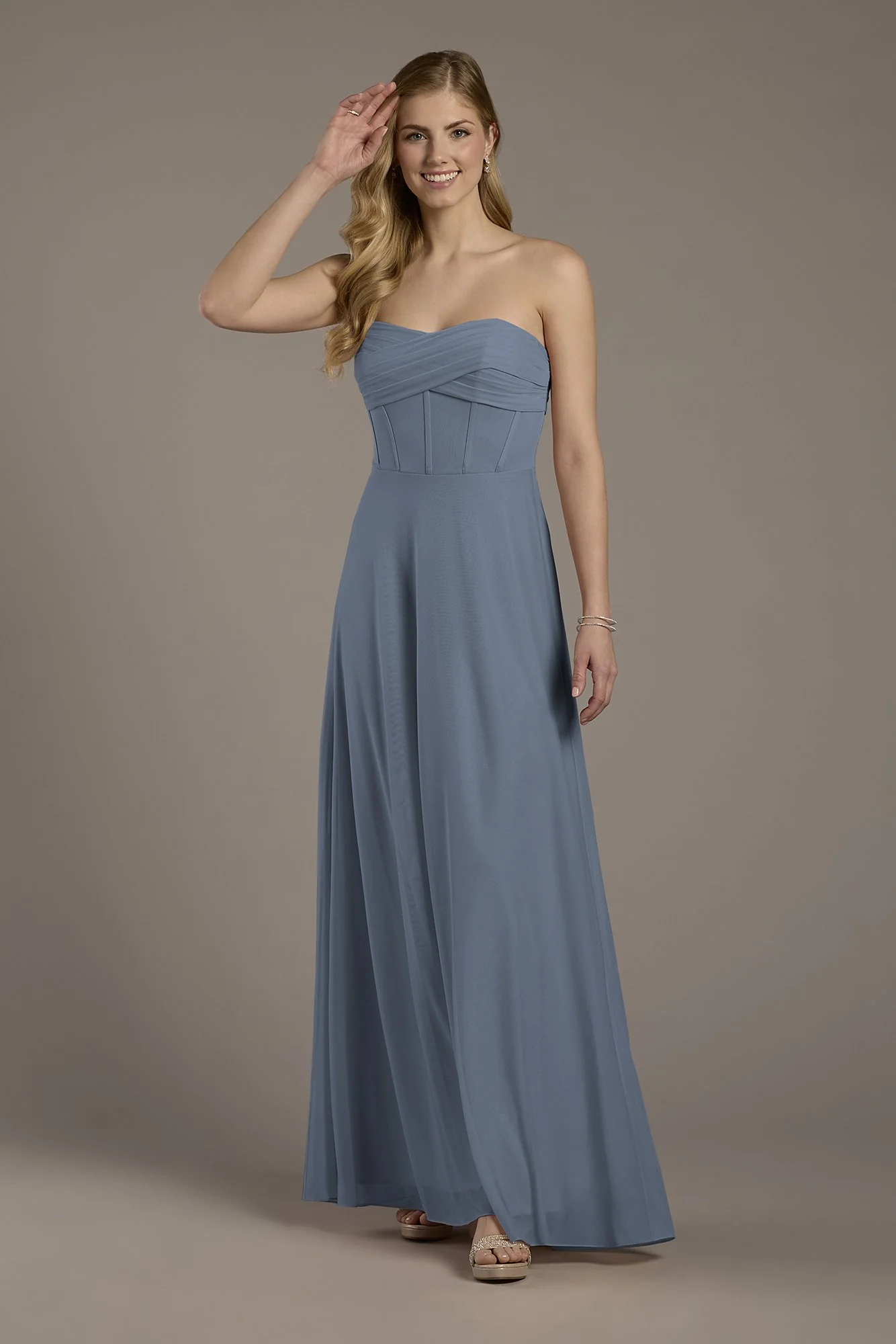 Mesh Twist Bodice Corset A-Line Dress - Image 10