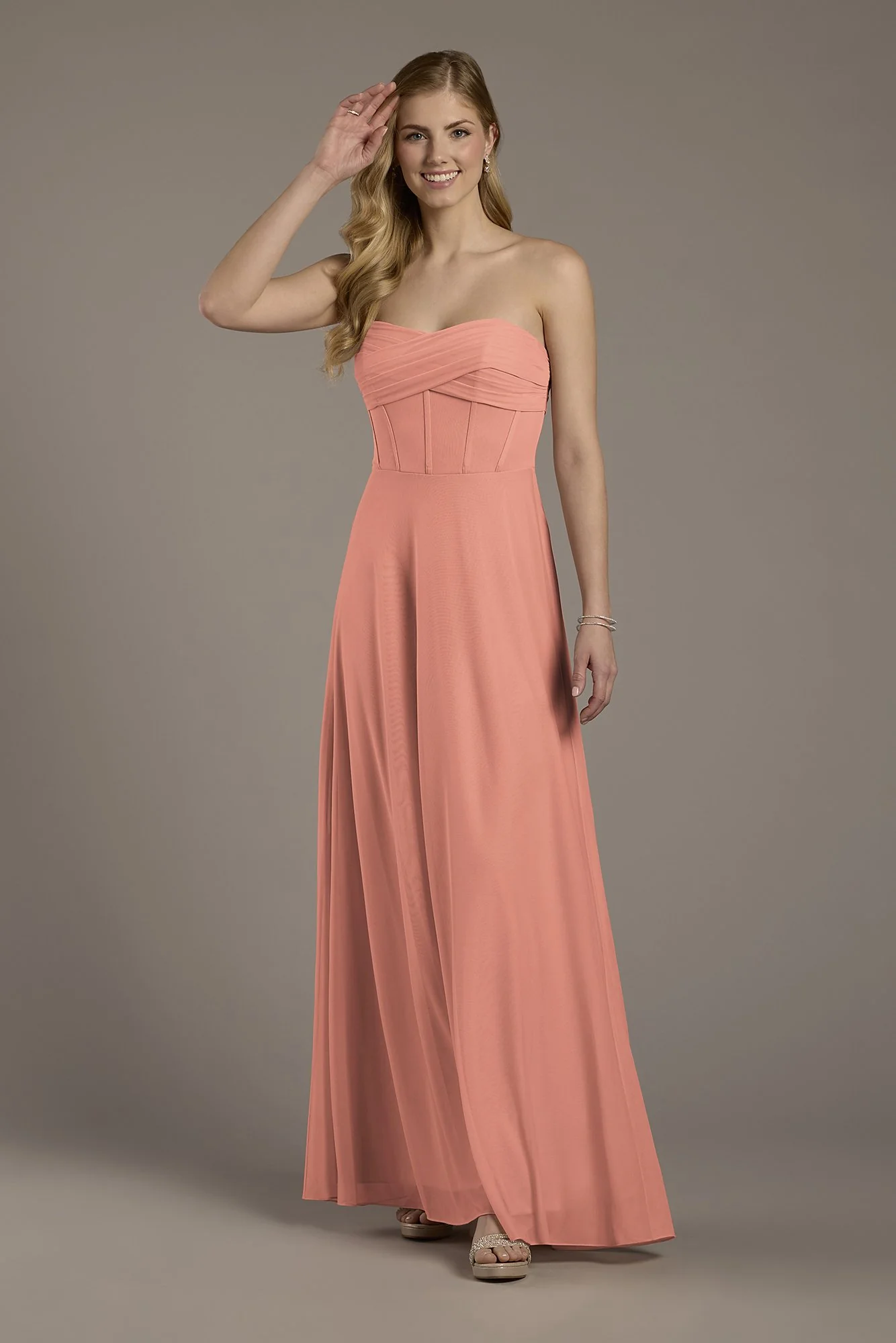 Mesh Twist Bodice Corset A-Line Dress - Image 13