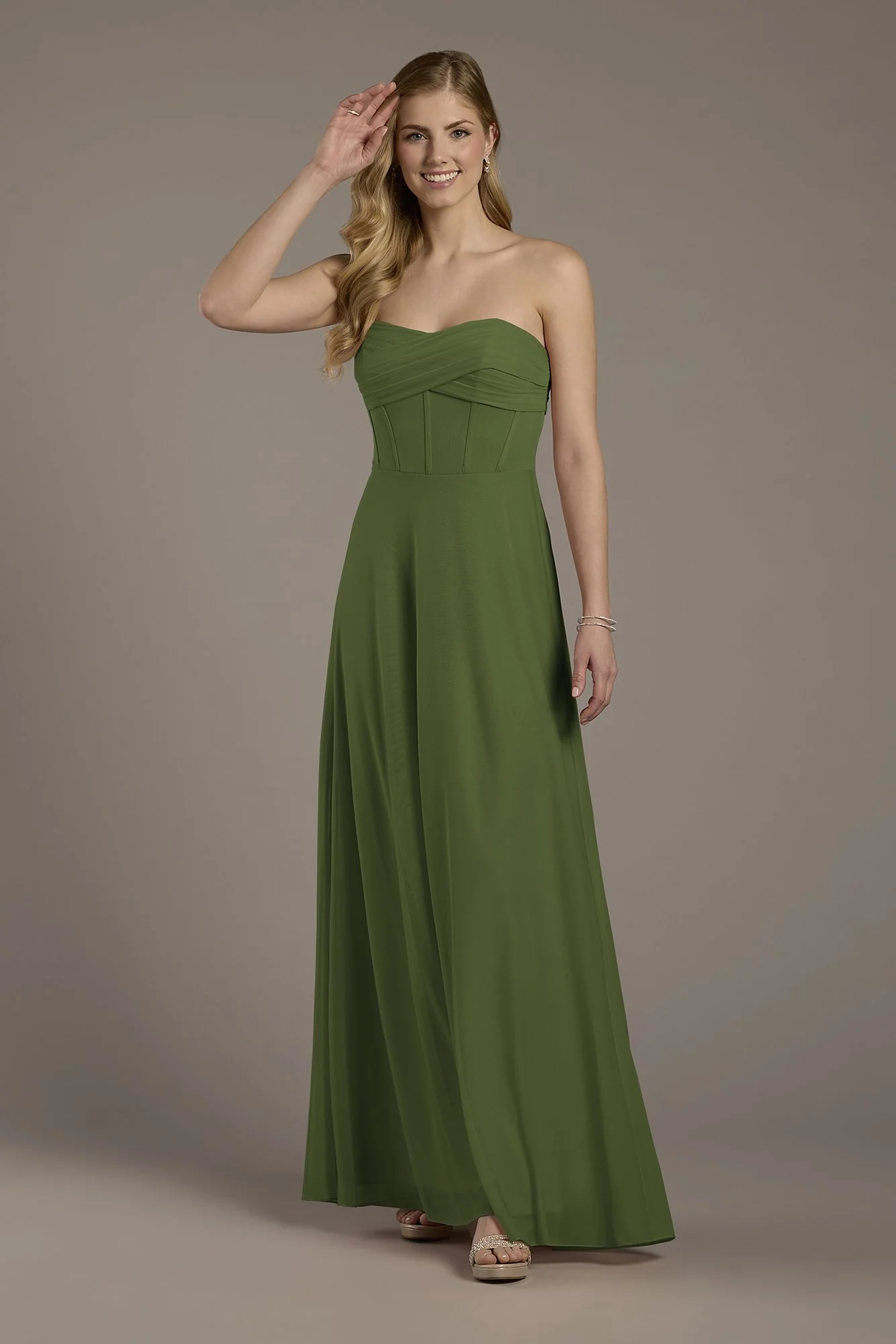 Mesh Twist Bodice Corset A-Line Dress - Image 14