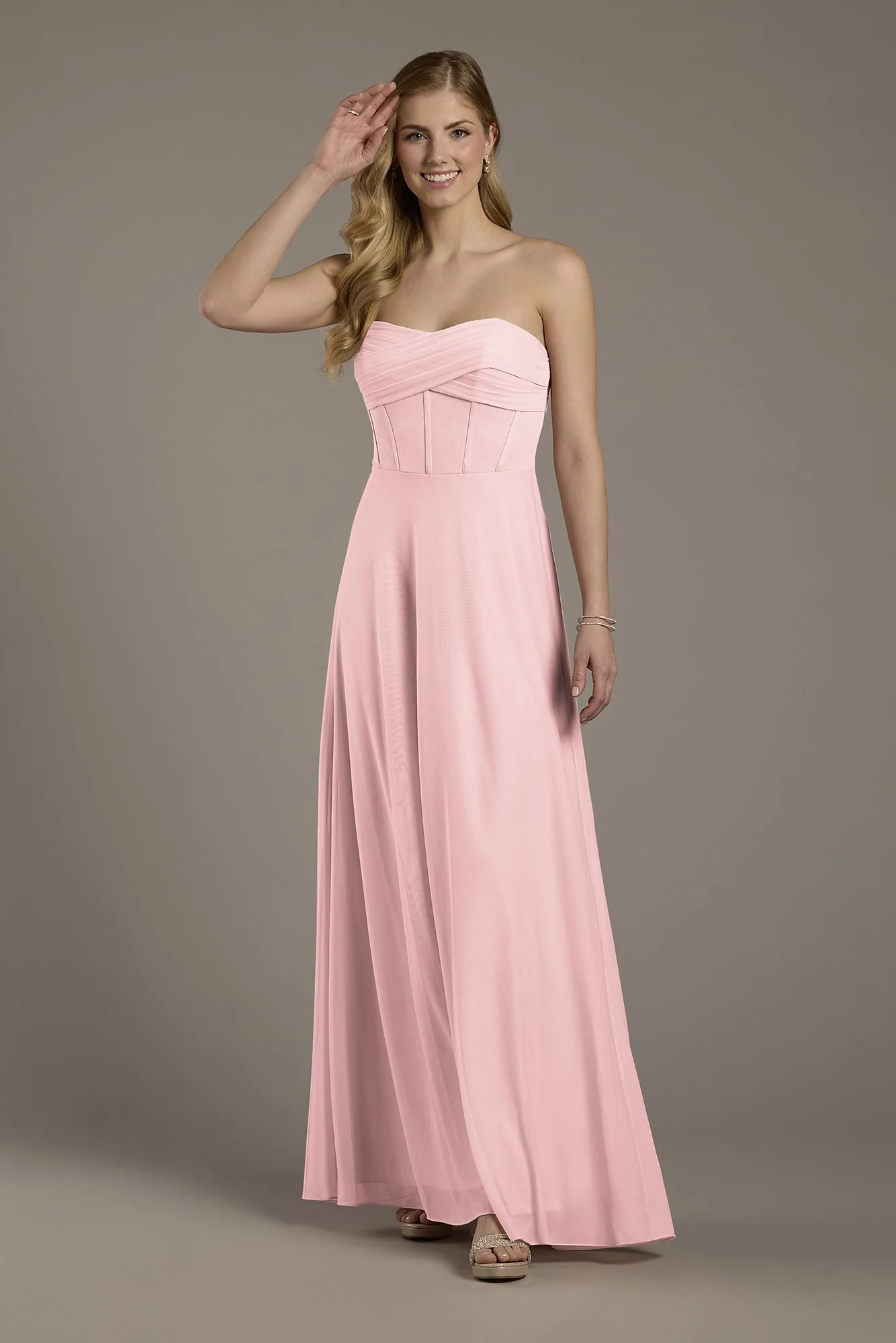 Mesh Twist Bodice Corset A-Line Dress - Image 17