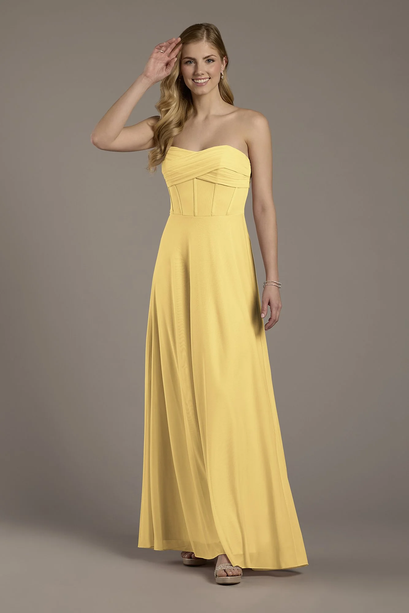 Mesh Twist Bodice Corset A-Line Dress - Image 20