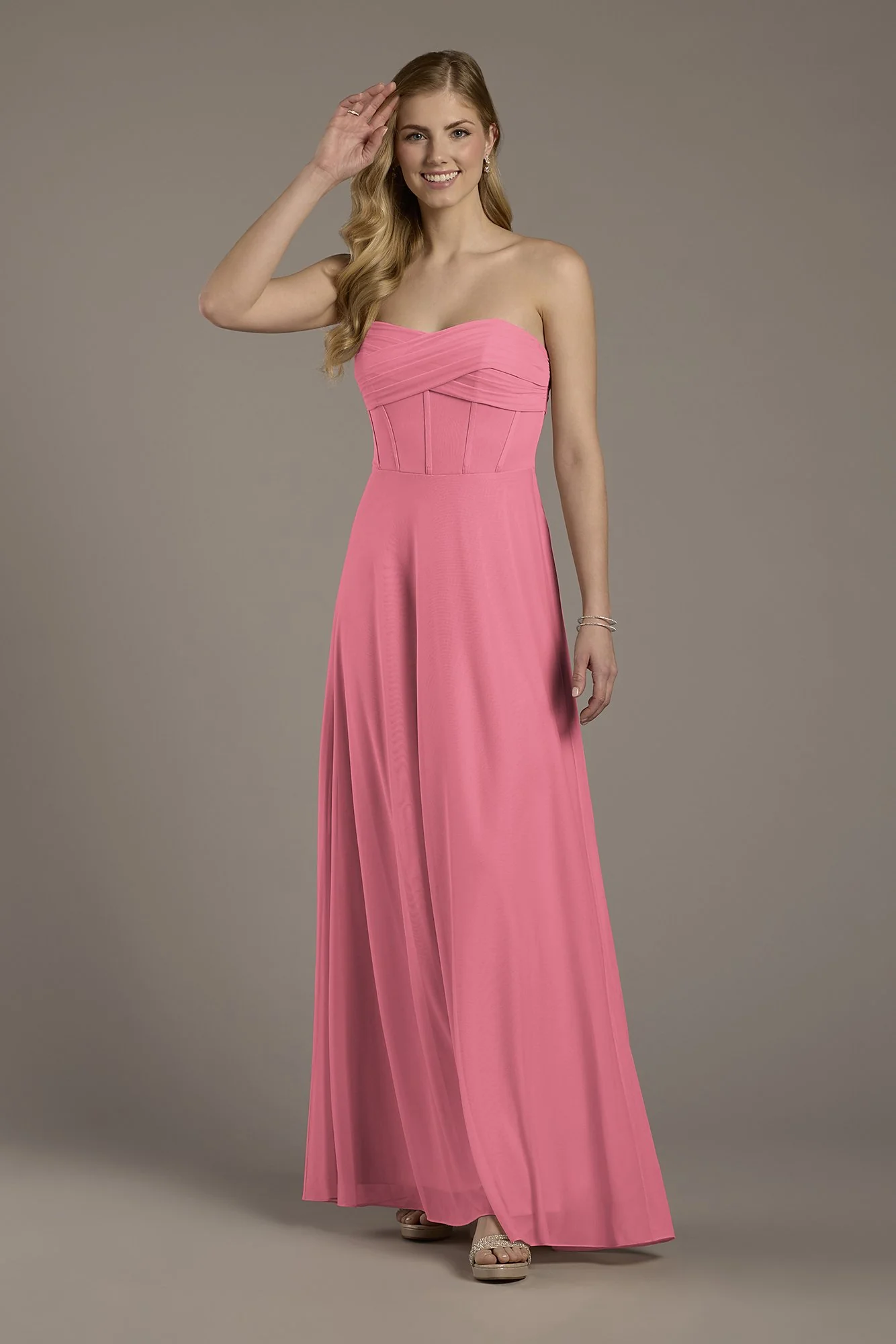 Mesh Twist Bodice Corset A-Line Dress - Image 21