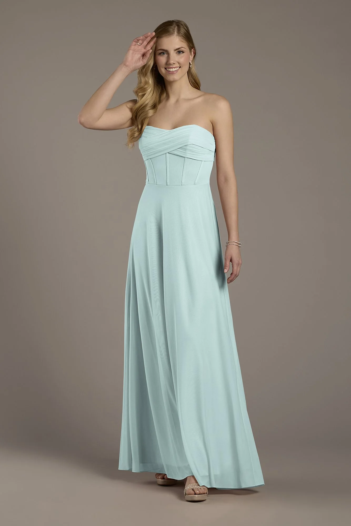 Mesh Twist Bodice Corset A-Line Dress - Image 24