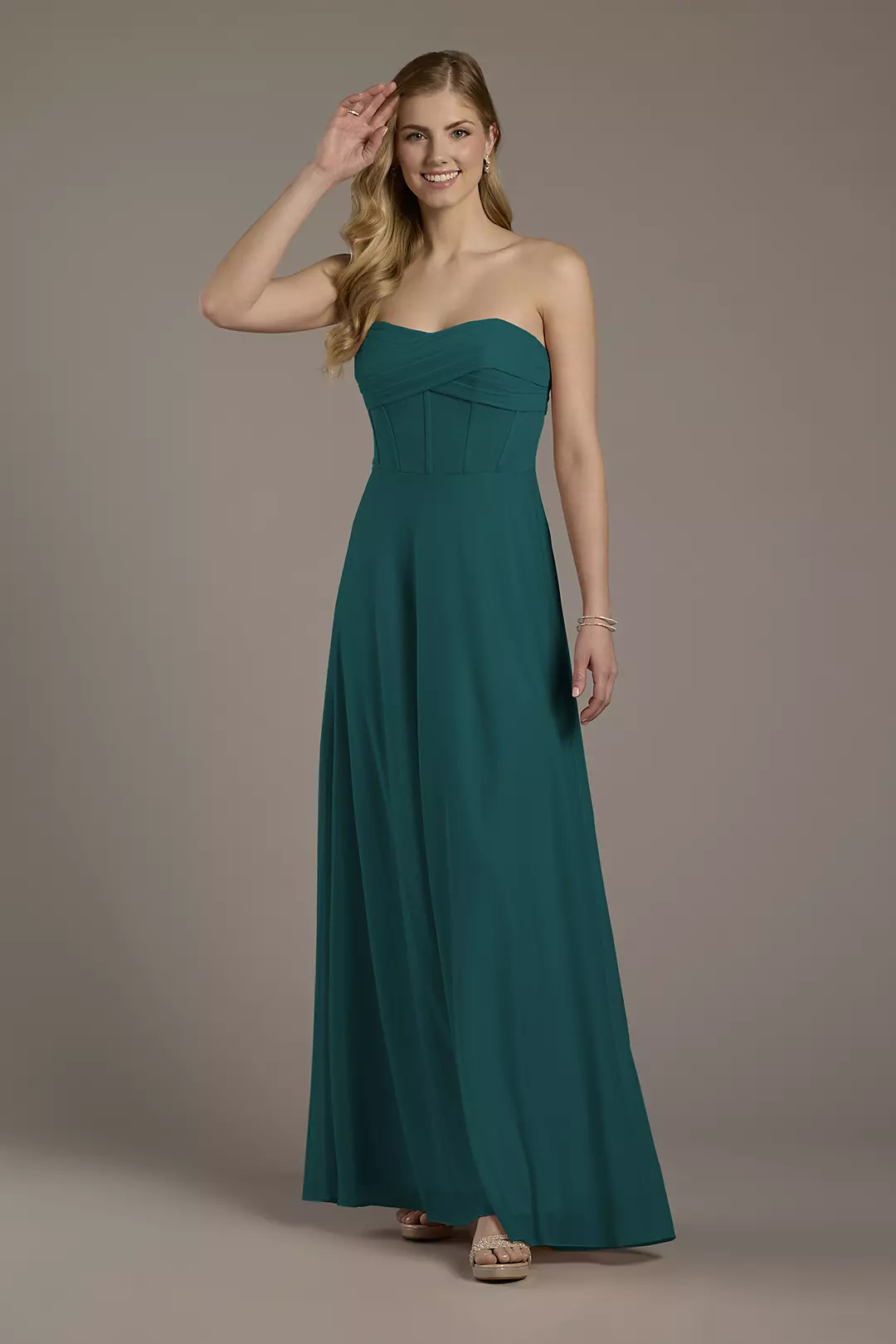 Mesh Twist Bodice Corset A-Line Dress - Image 26