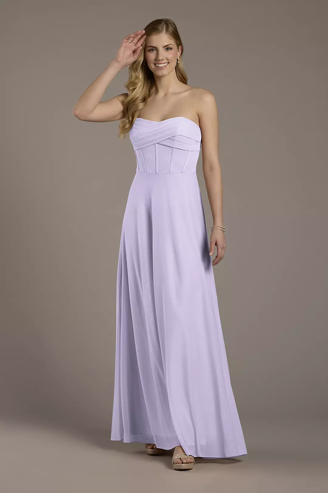 Mesh Twist Bodice Corset A-Line Dress - Image 28