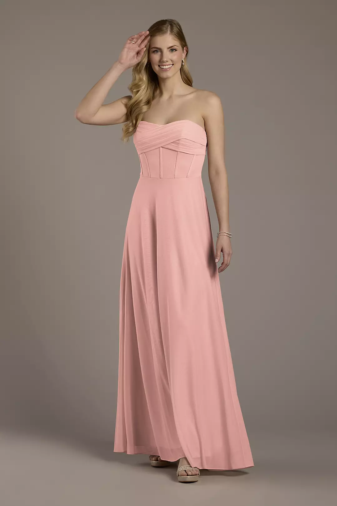 Mesh Twist Bodice Corset A-Line Dress - Image 31