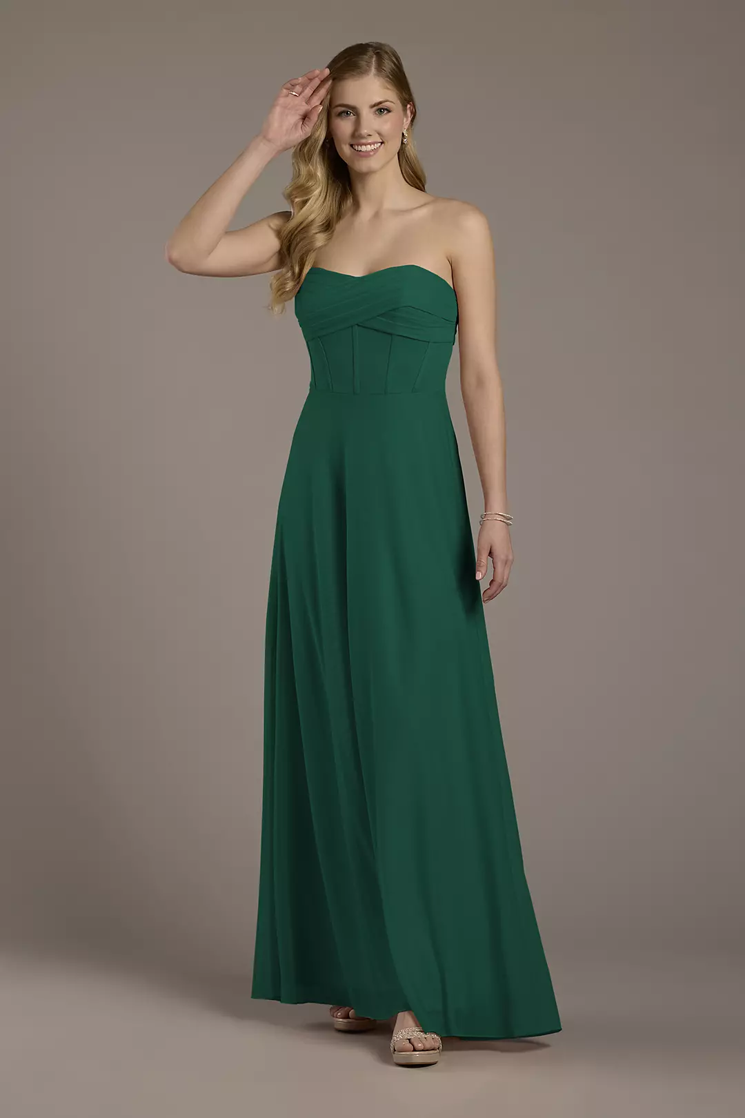 Mesh Twist Bodice Corset A-Line Dress - Image 36