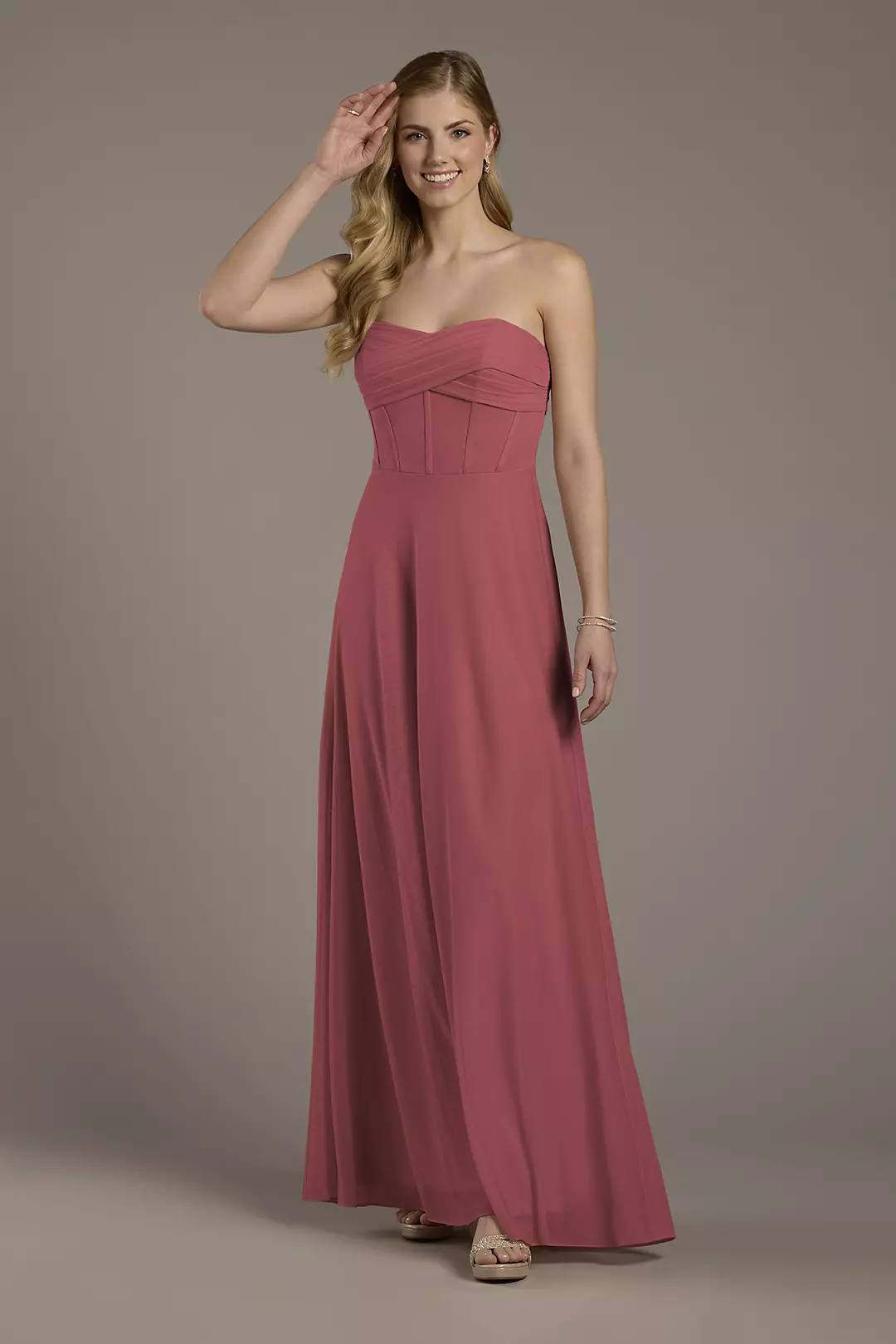 Mesh Twist Bodice Corset A-Line Dress - Image 38