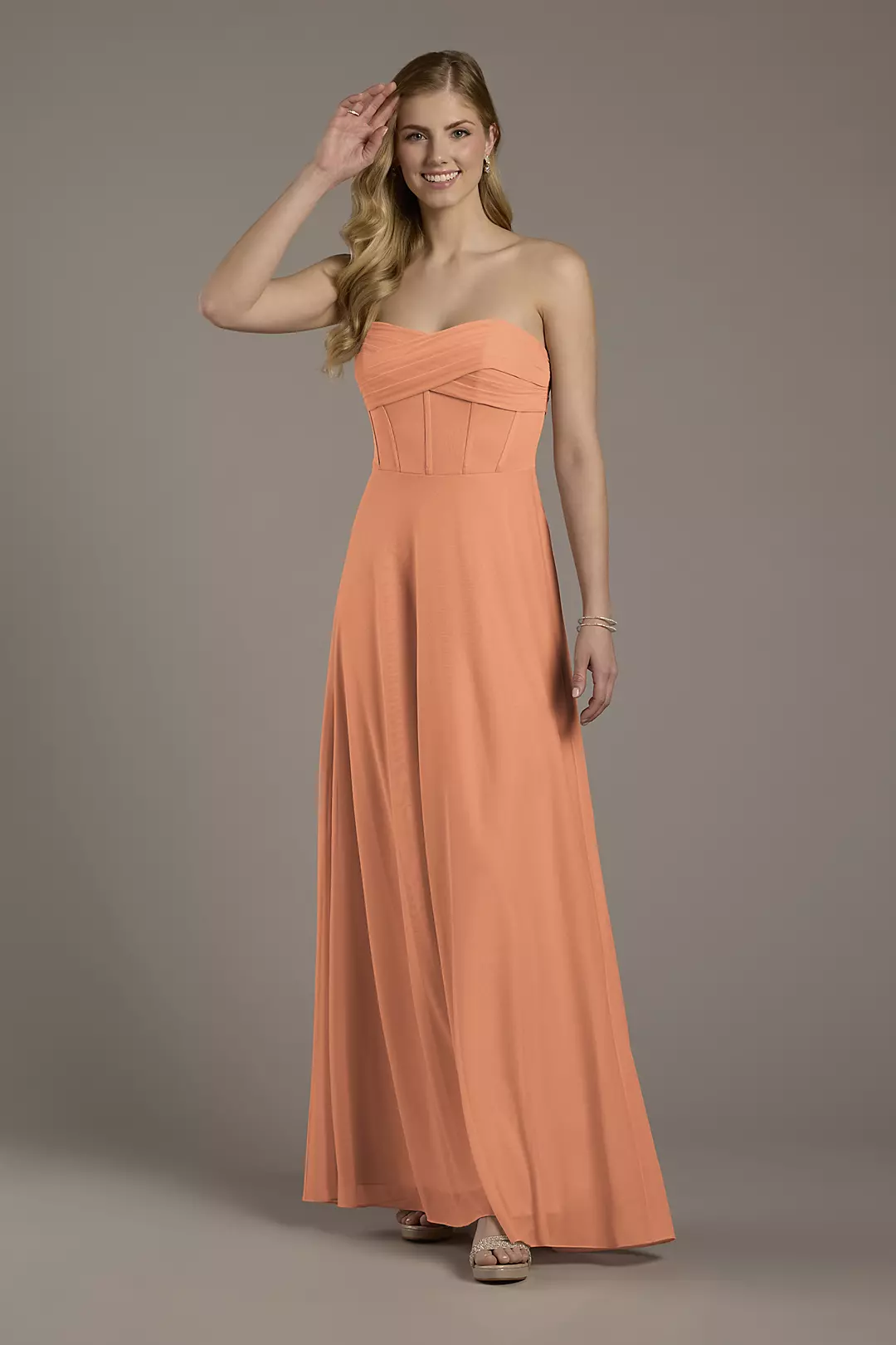 Mesh Twist Bodice Corset A-Line Dress - Image 44