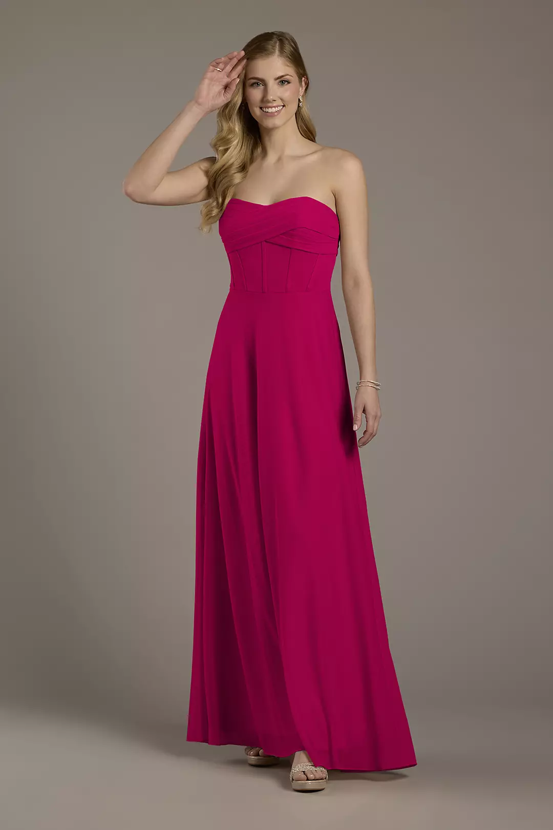 Mesh Twist Bodice Corset A-Line Dress - Image 45