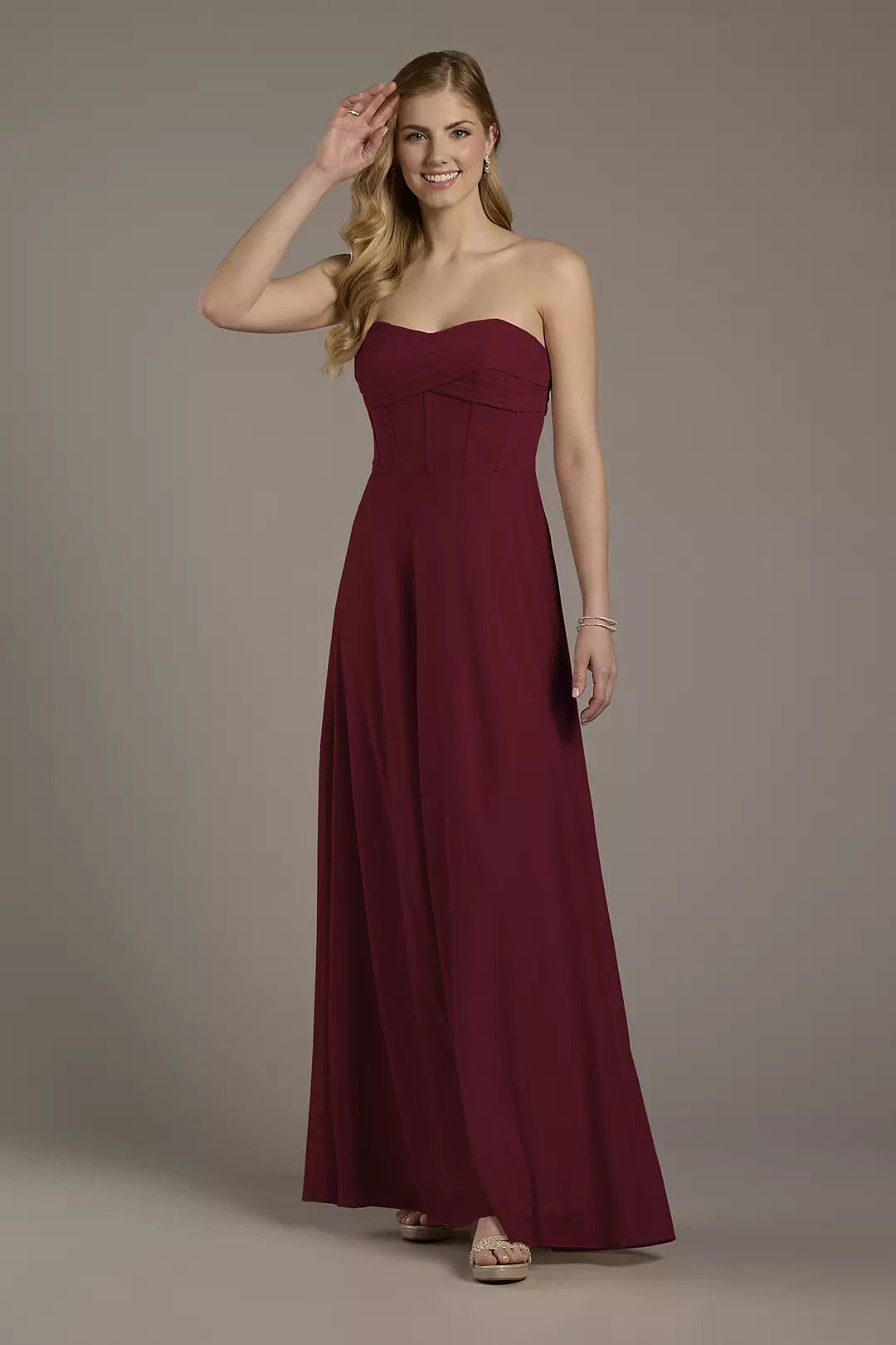 Mesh Twist Bodice Corset A-Line Dress - Image 47