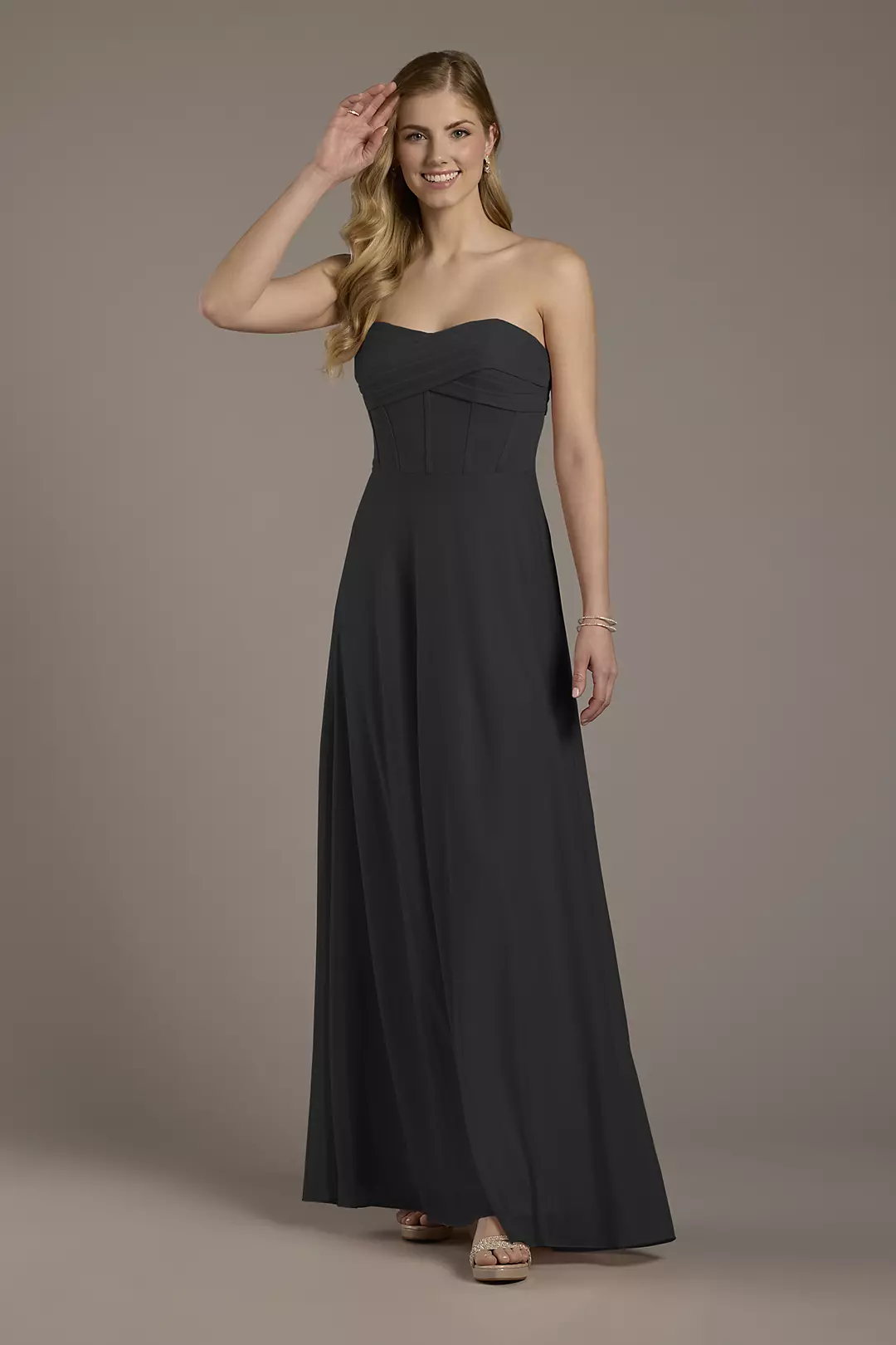 Mesh Twist Bodice Corset A-Line Dress - Image 48