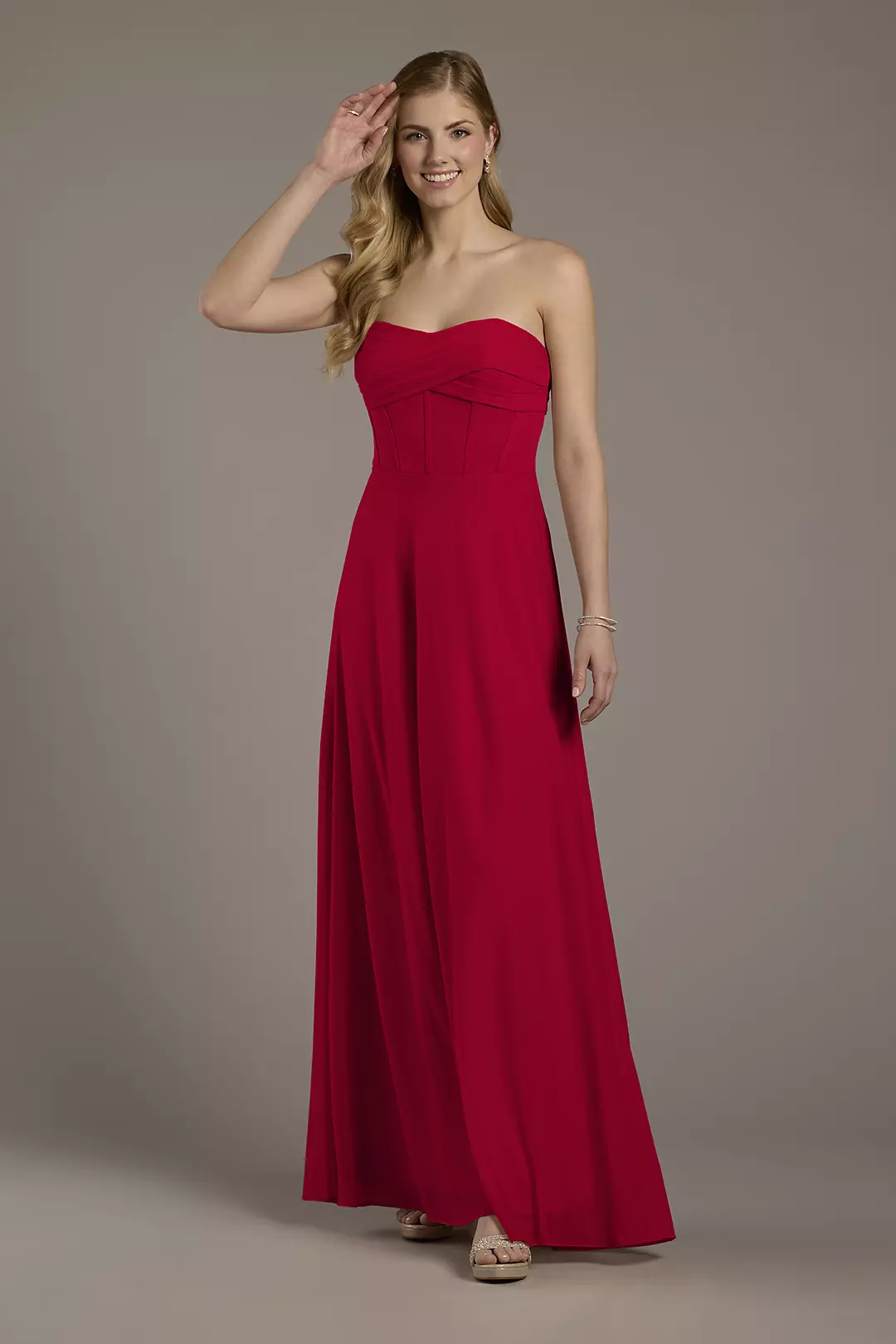 Mesh Twist Bodice Corset A-Line Dress - Image 49