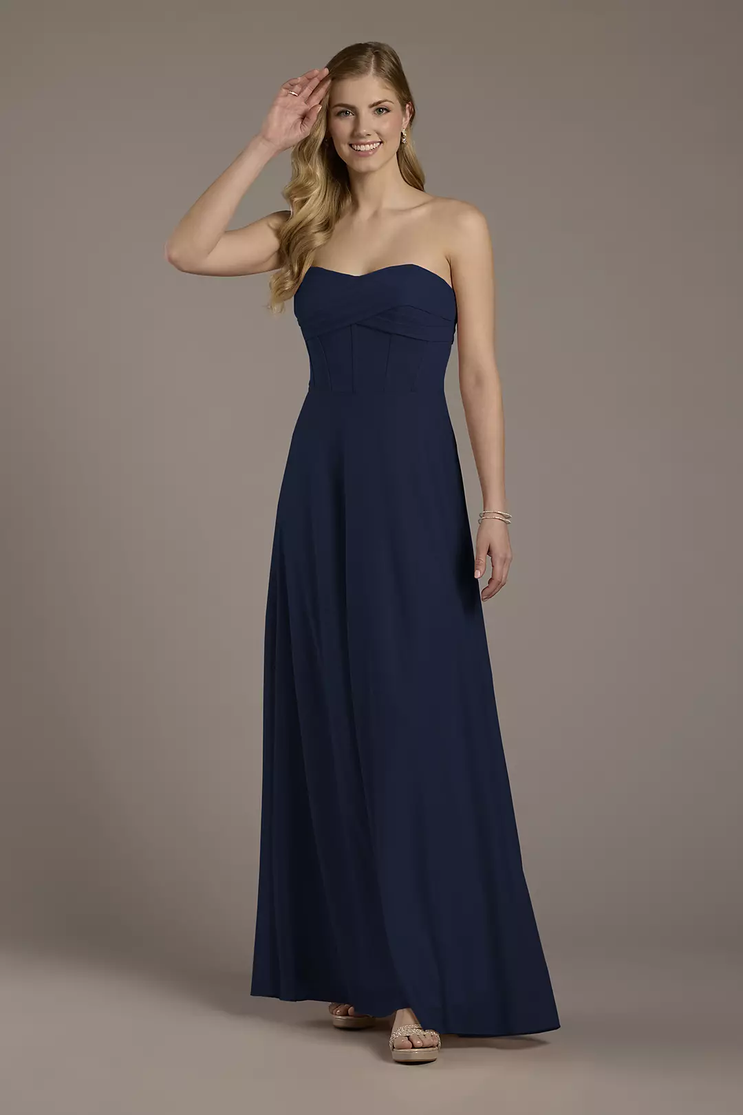 Mesh Twist Bodice Corset A-Line Dress - Image 56