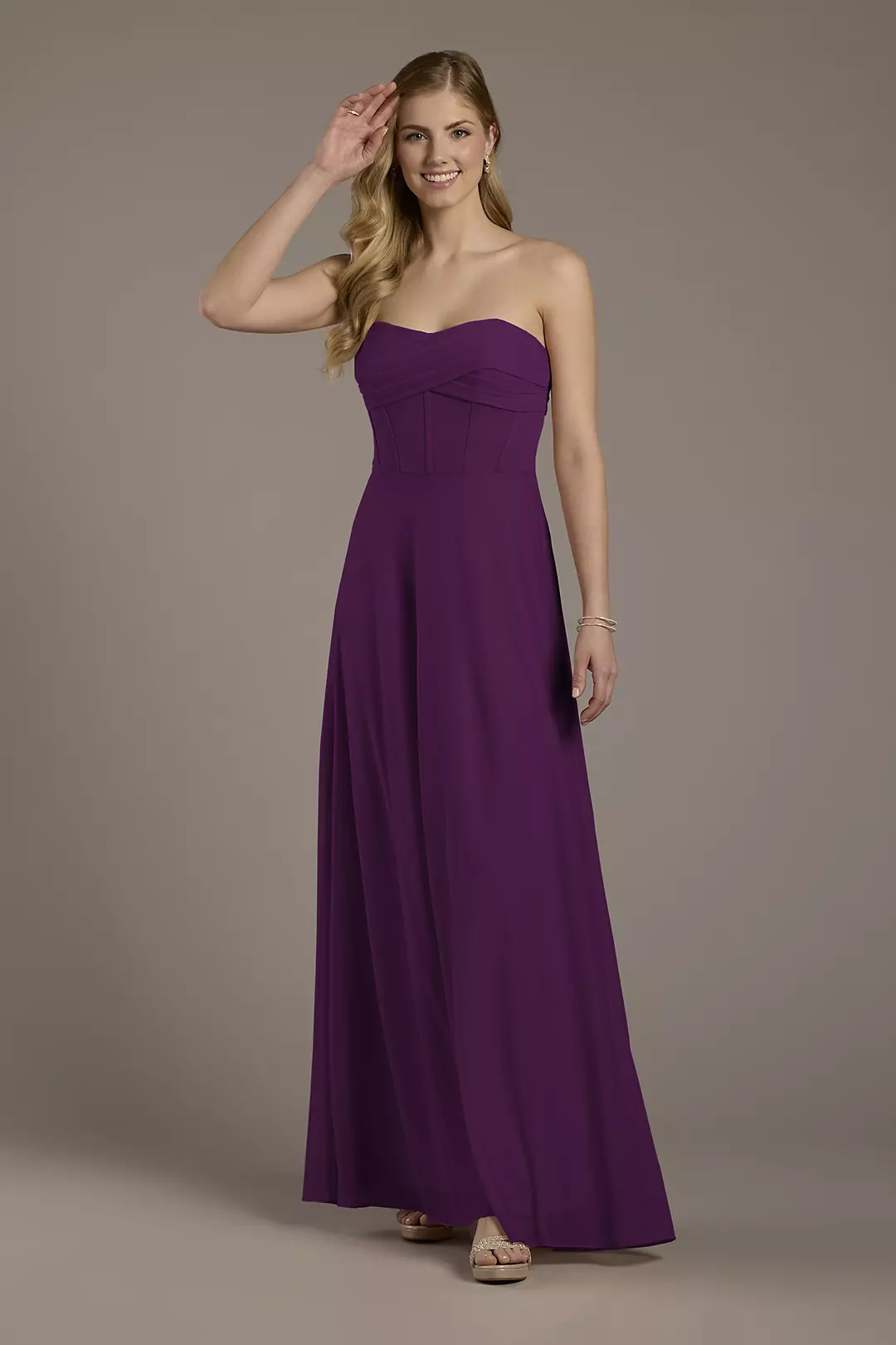 Mesh Twist Bodice Corset A-Line Dress - Image 59