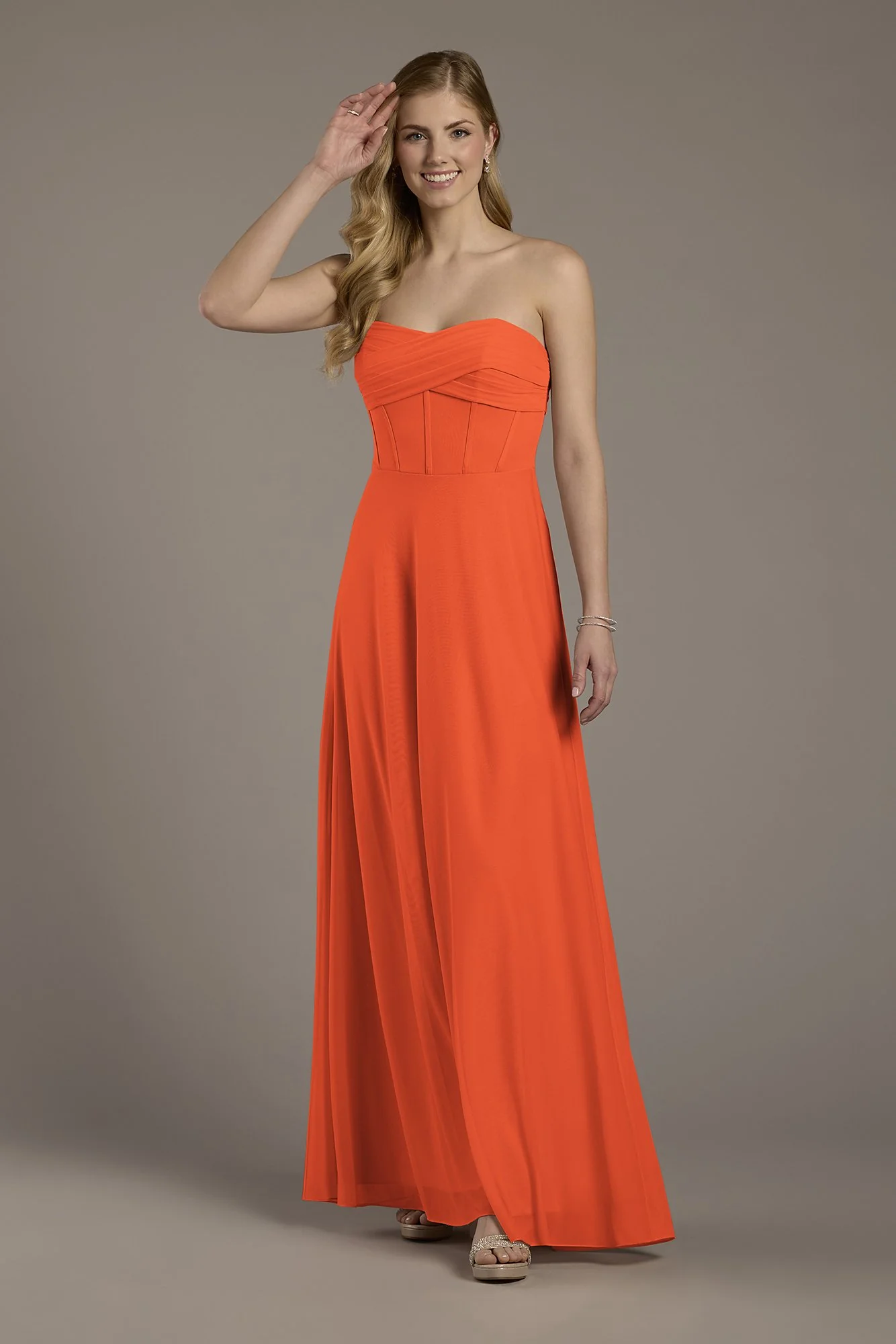 Mesh Twist Bodice Corset A-Line Dress - Image 6