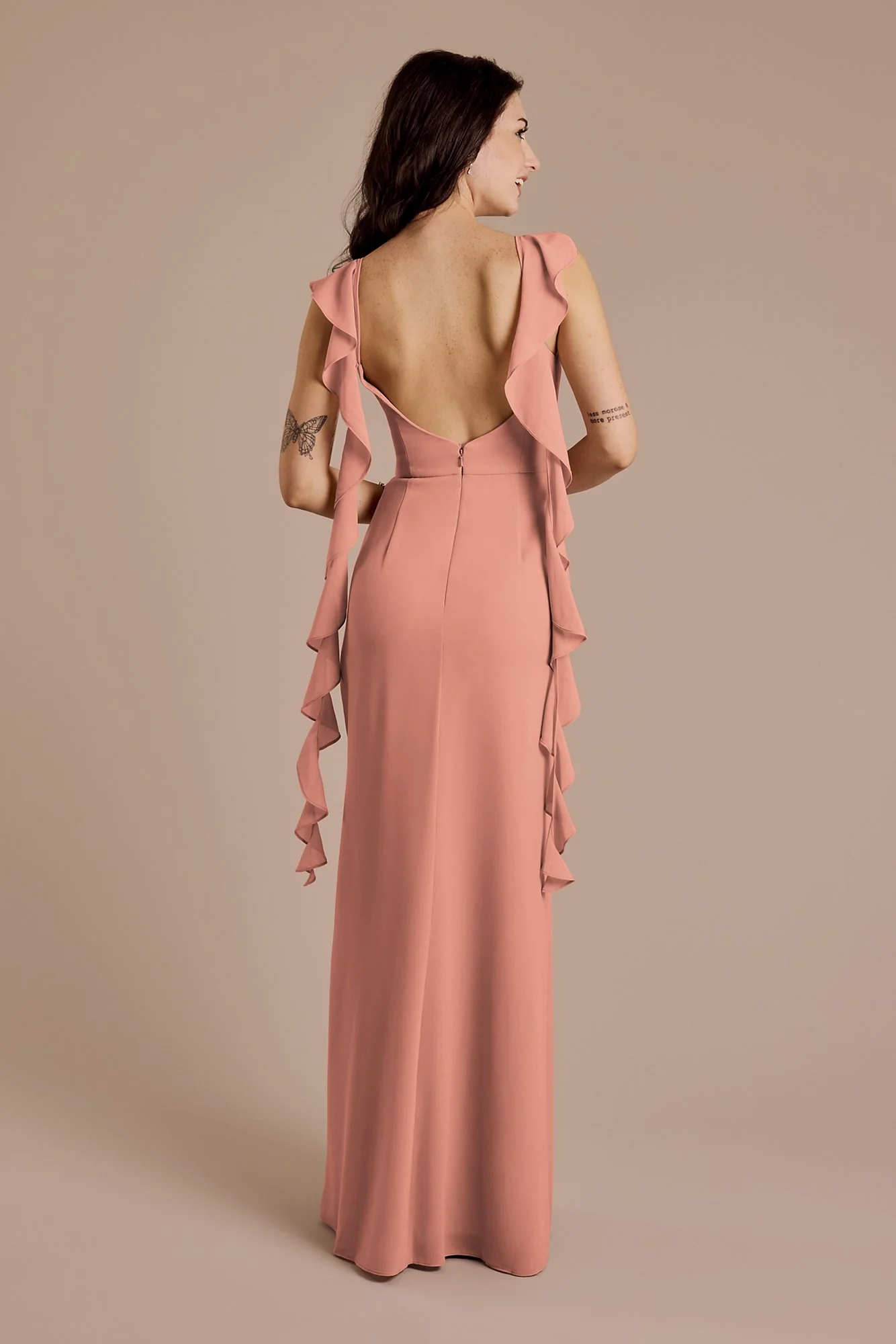 Ruffle Strap Scoop Neck Chiffon A-Line Dress - Image 13