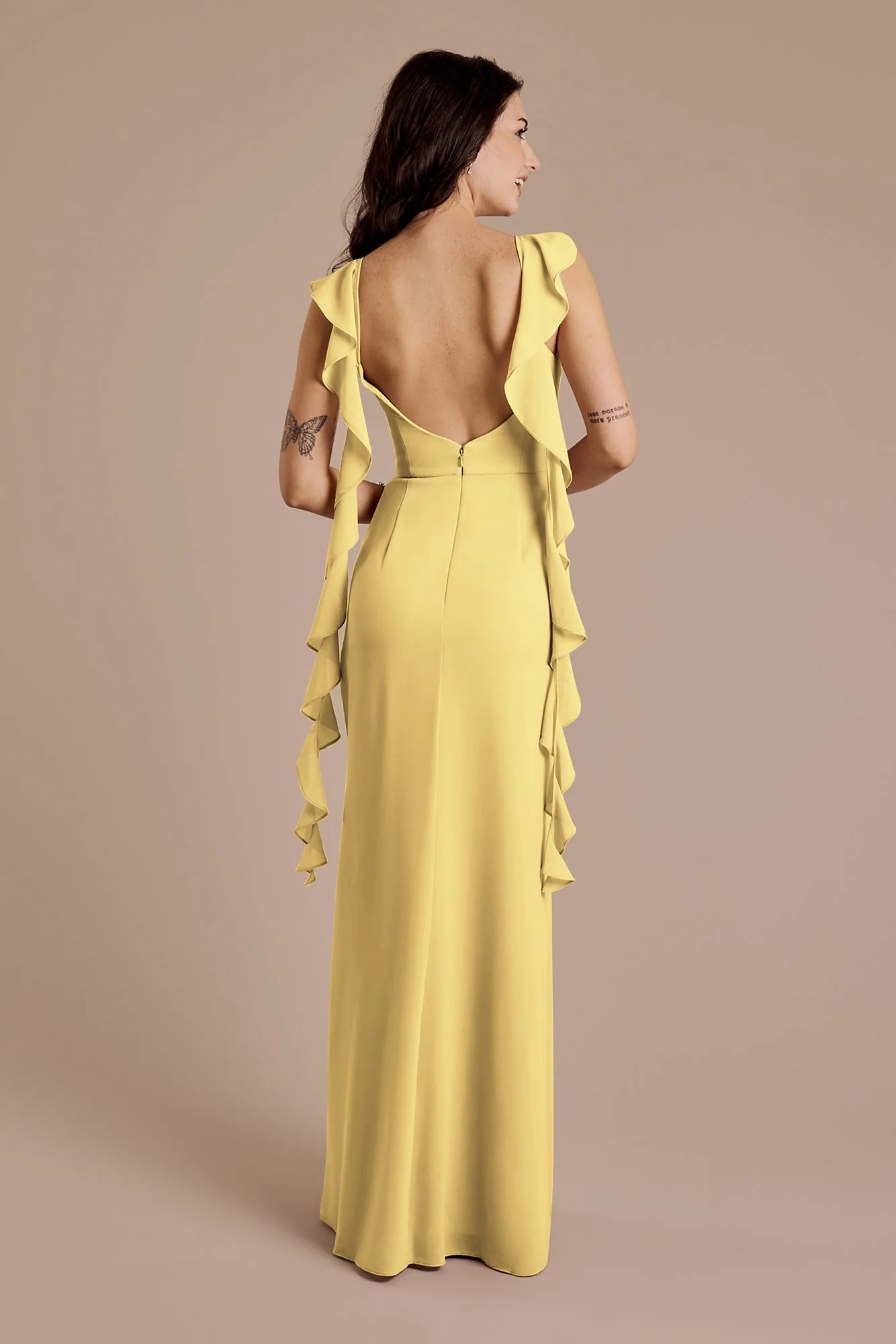 Ruffle Strap Scoop Neck Chiffon A-Line Dress - Image 21