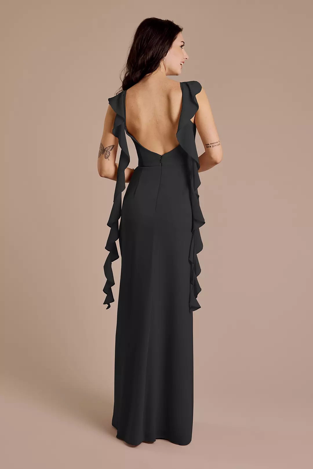 Ruffle Strap Scoop Neck Chiffon A-Line Dress - Image 26