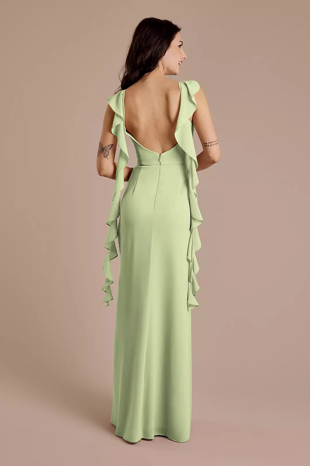 Ruffle Strap Scoop Neck Chiffon A-Line Dress - Image 27