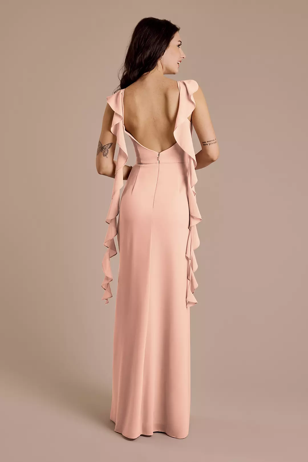 Ruffle Strap Scoop Neck Chiffon A-Line Dress - Image 37