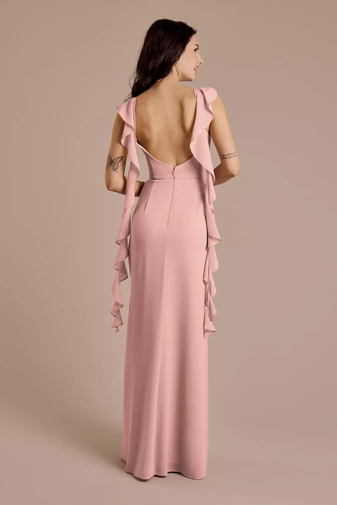 Ruffle Strap Scoop Neck Chiffon A-Line Dress - Image 45