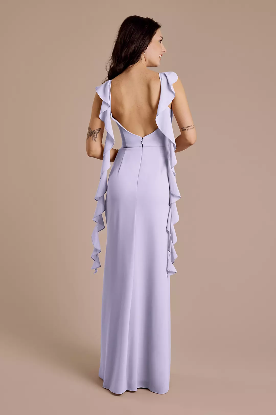 Ruffle Strap Scoop Neck Chiffon A-Line Dress - Image 52