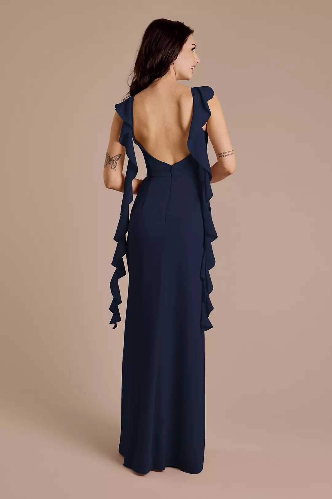 Ruffle Strap Scoop Neck Chiffon A-Line Dress - Image 54