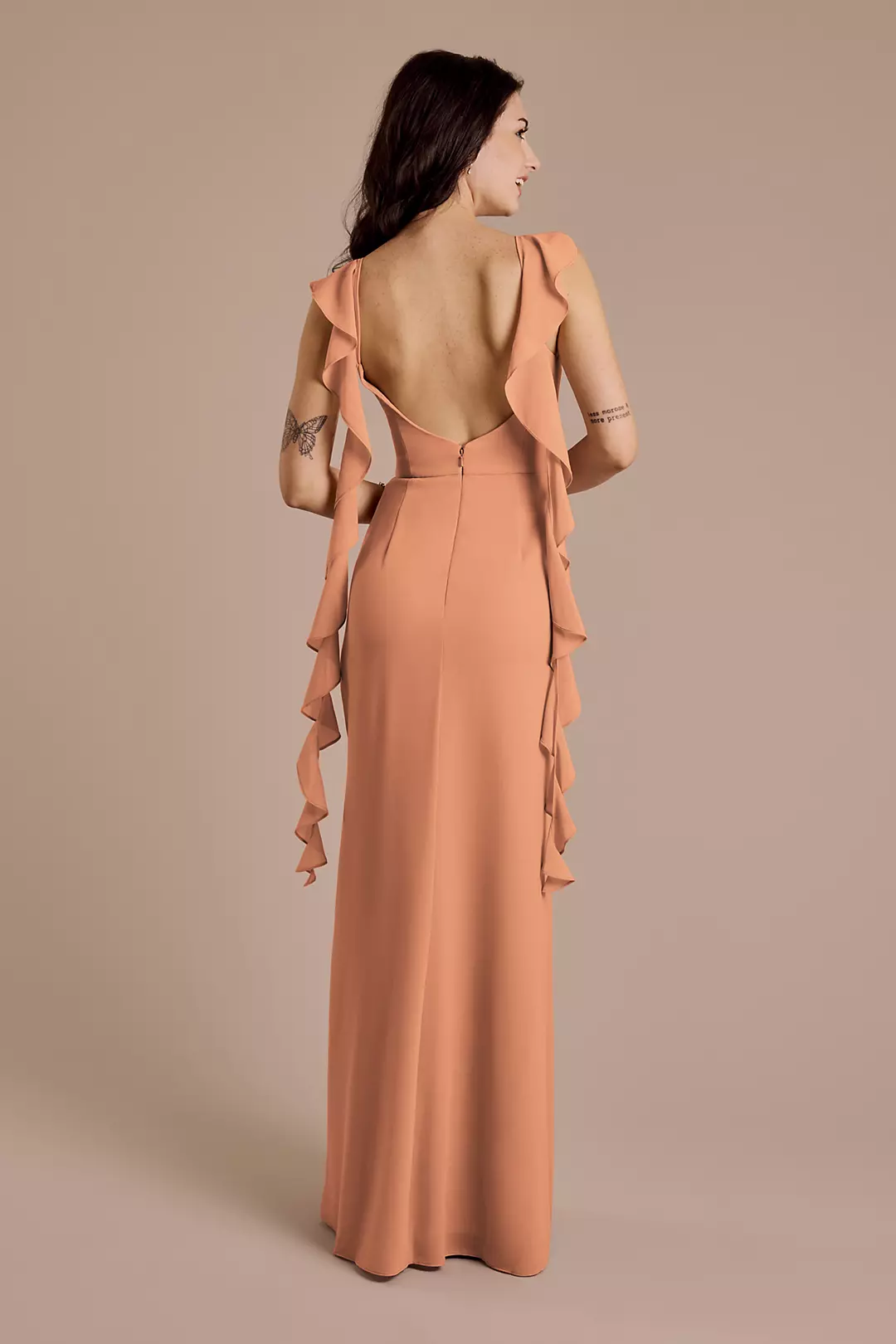 Ruffle Strap Scoop Neck Chiffon A-Line Dress - Image 57