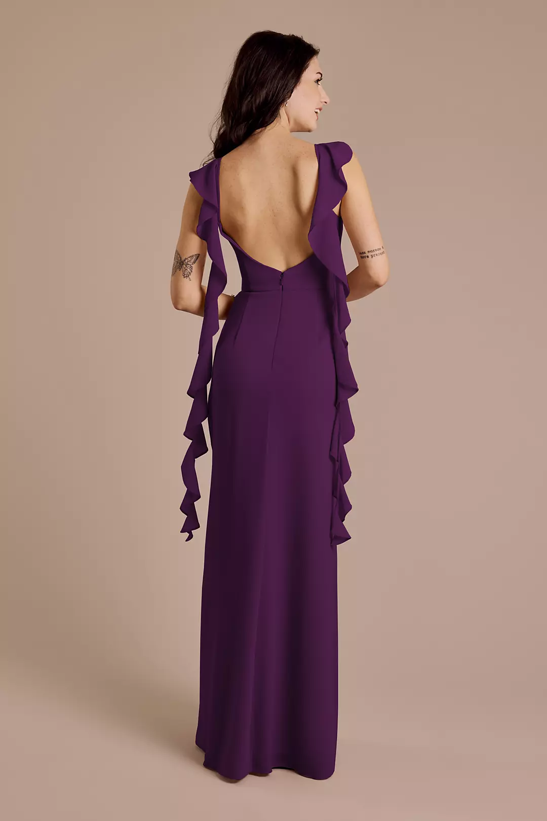Ruffle Strap Scoop Neck Chiffon A-Line Dress - Image 58