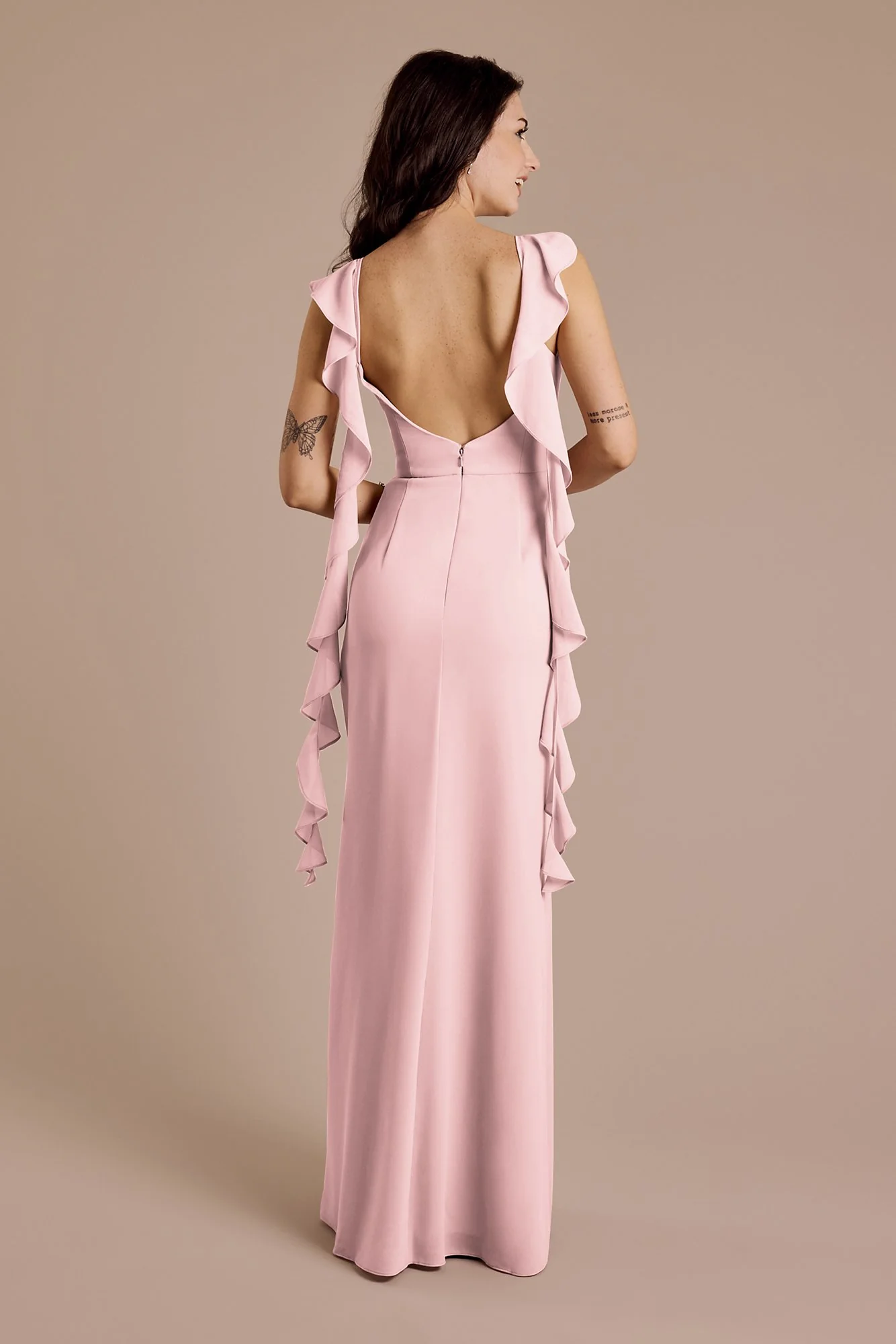 Ruffle Strap Scoop Neck Chiffon A-Line Dress - Image 6