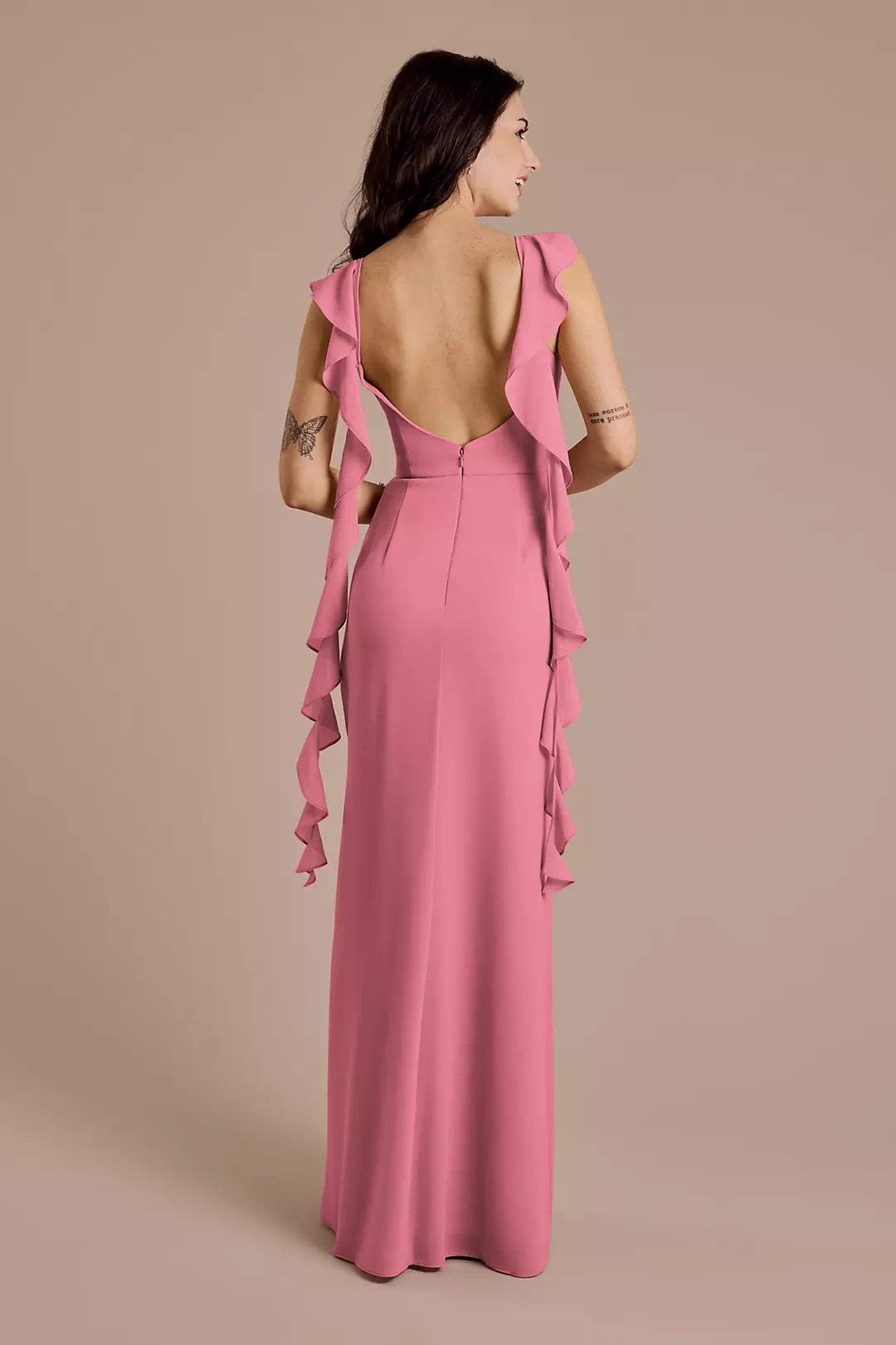 Ruffle Strap Scoop Neck Chiffon A-Line Dress - Image 69