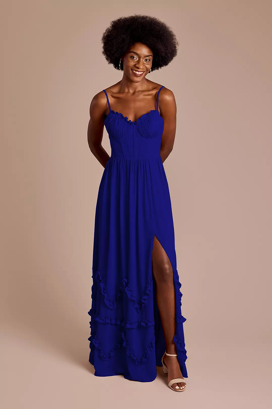 Ruffled Chiffon Spaghetti Strap Dress - Image 26