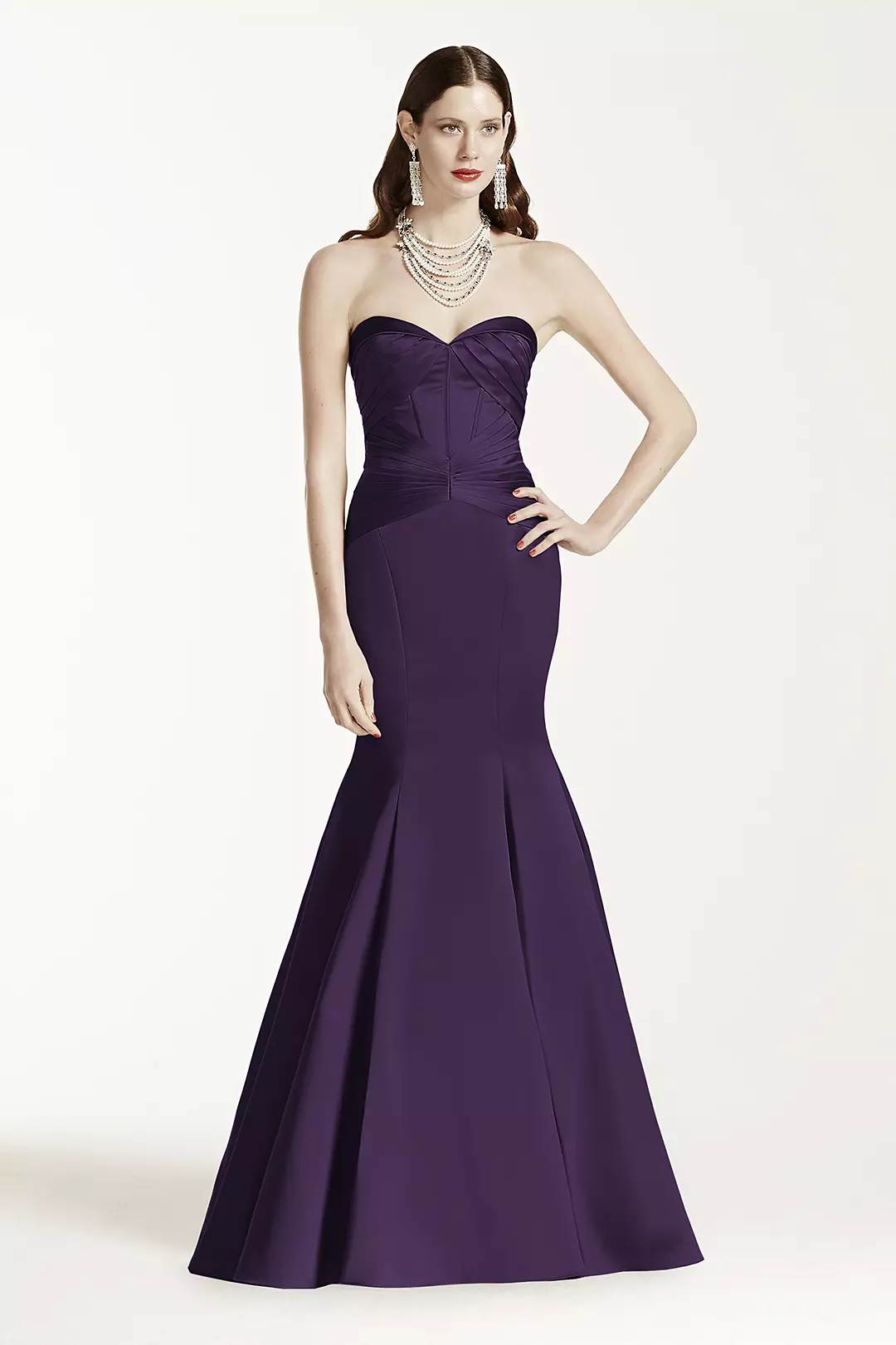 Satin Fit and Flare Dress wiith Corset Seam - Image 10