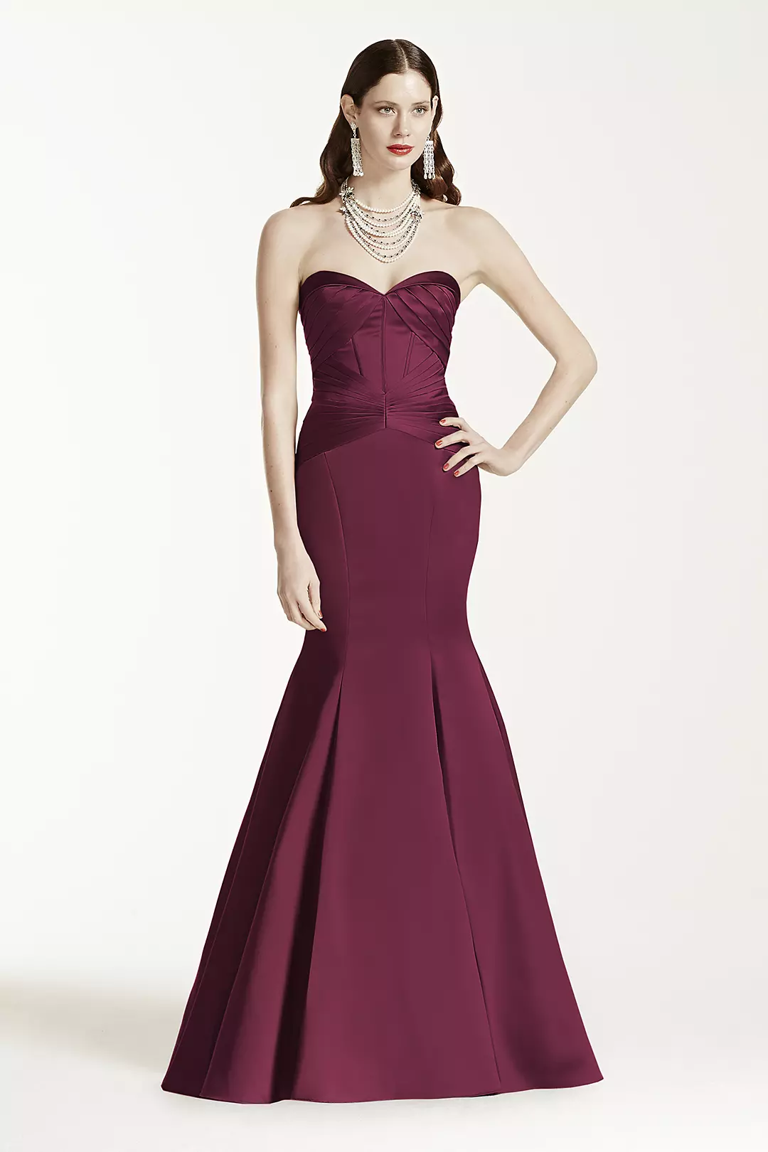Satin Fit and Flare Dress wiith Corset Seam - Image 13