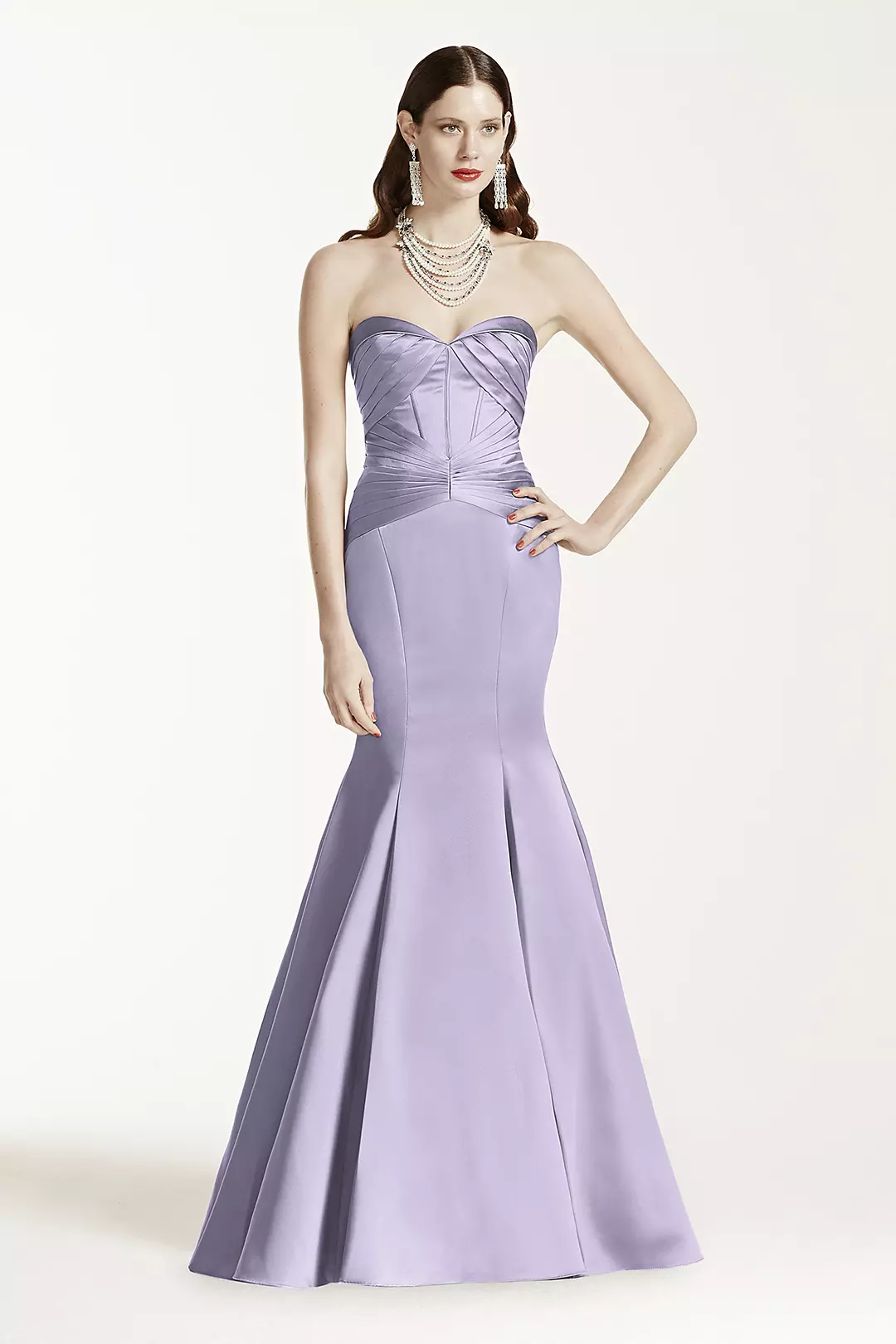 Satin Fit and Flare Dress wiith Corset Seam - Image 19