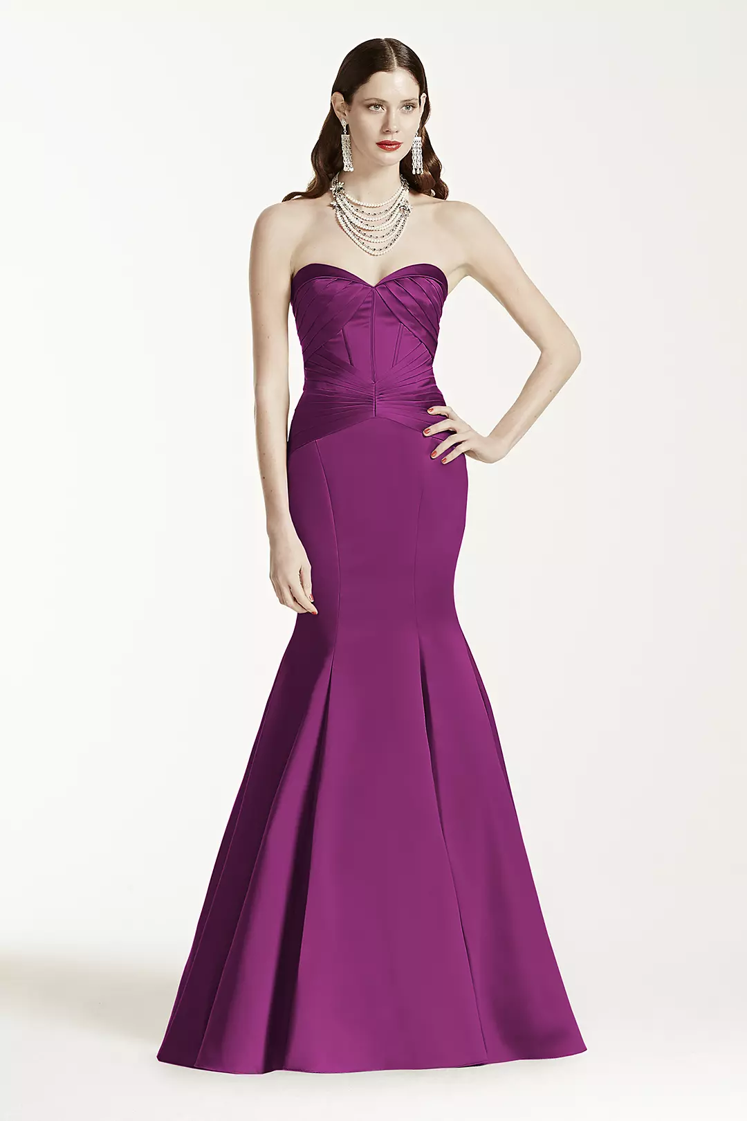 Satin Fit and Flare Dress wiith Corset Seam - Image 24