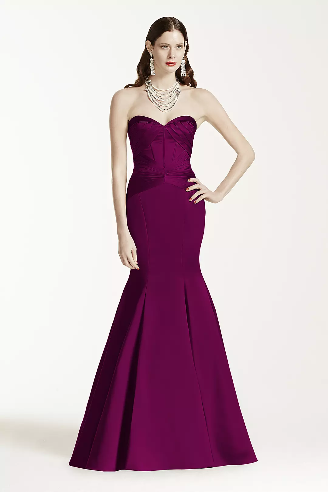 Satin Fit and Flare Dress wiith Corset Seam - Image 7