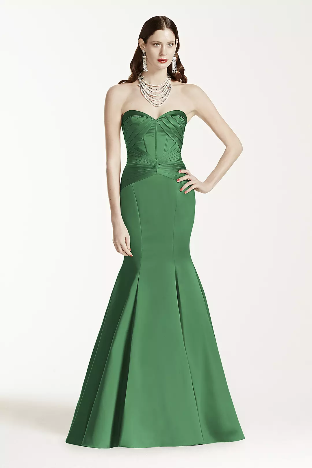 Satin Fit and Flare Dress wiith Corset Seam - Image 8